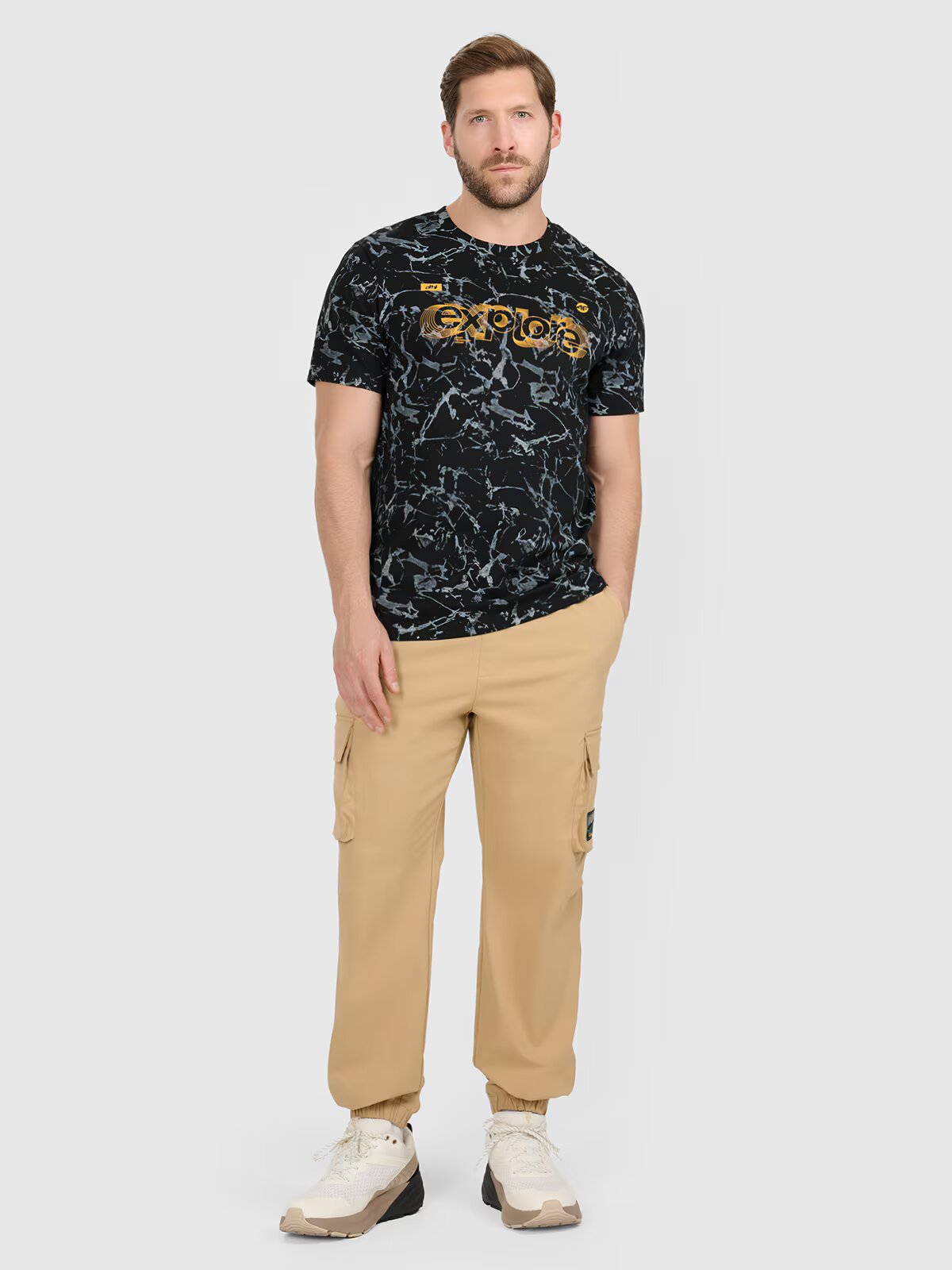 4F Tricou regular cu imprimeu pentru bărbați - M