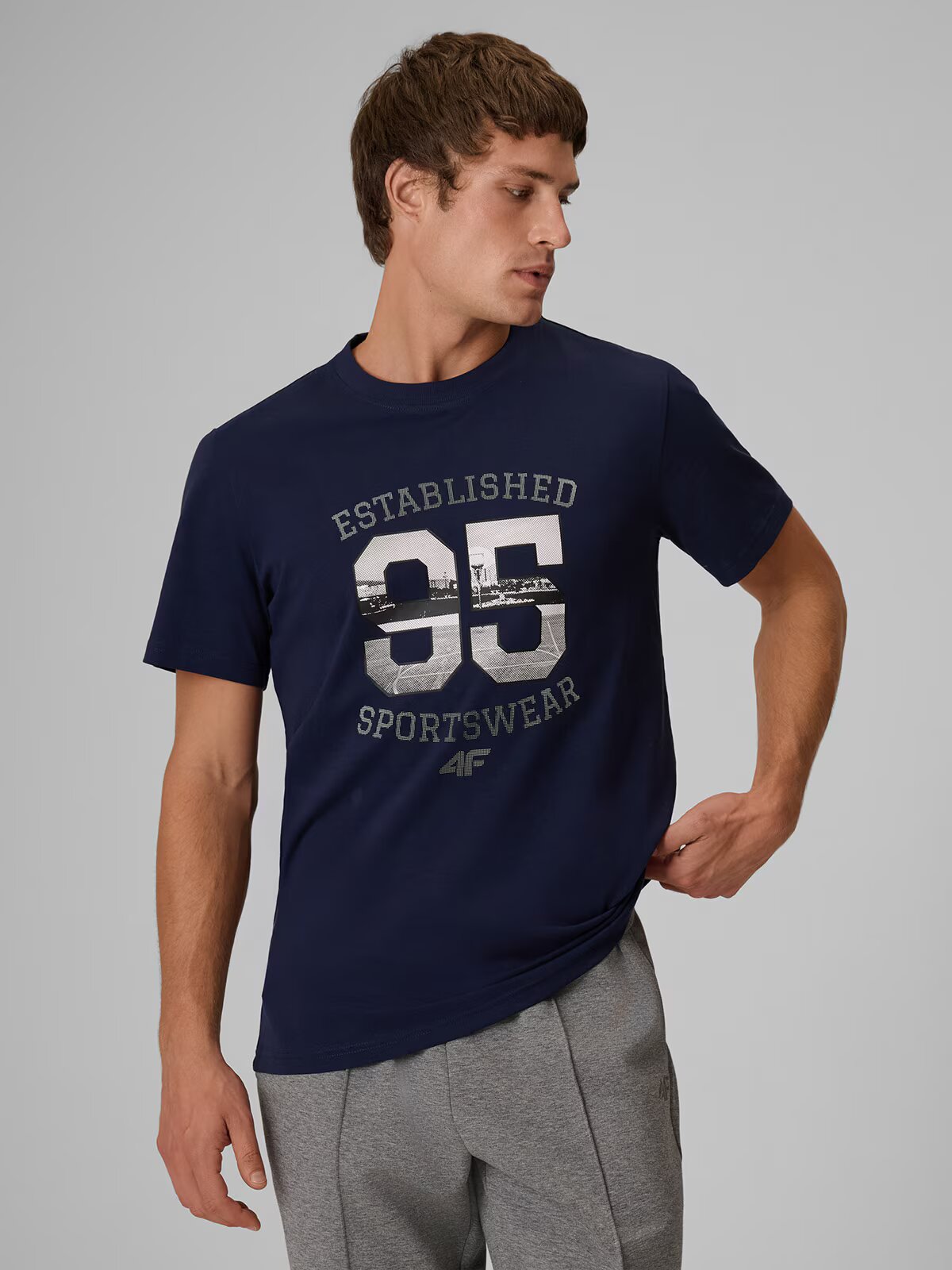 4F Tricou regular cu imprimeu pentru bărbați - L