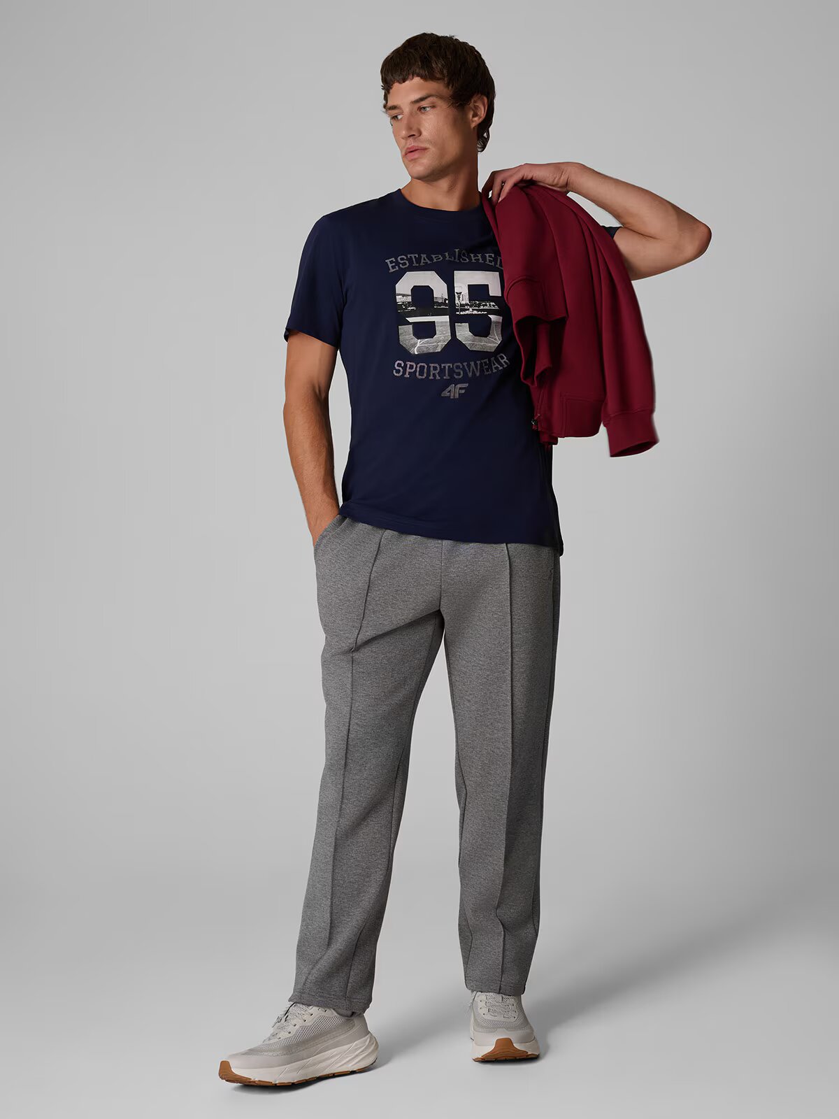 4F Tricou regular cu imprimeu pentru bărbați - L