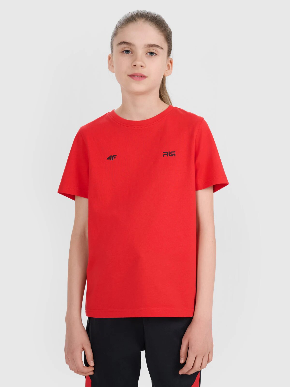 4F Tricou regular cu imprimeu pentru copii JUNIOR x Robert Lewandowski - roșu 140
