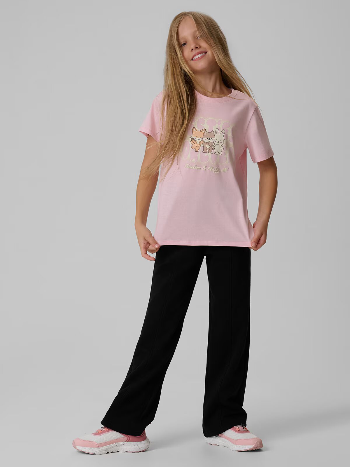 4F Tricou regular cu imprimeu pentru fată - 140