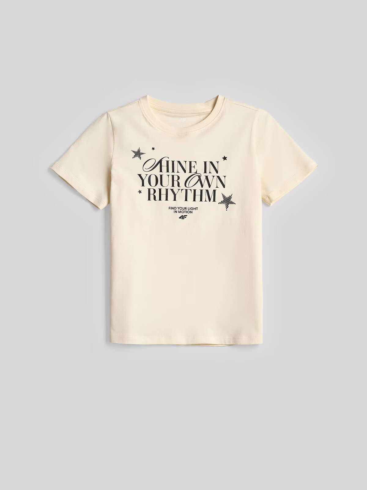 4F Tricou regular cu imprimeu pentru femei - crem 152