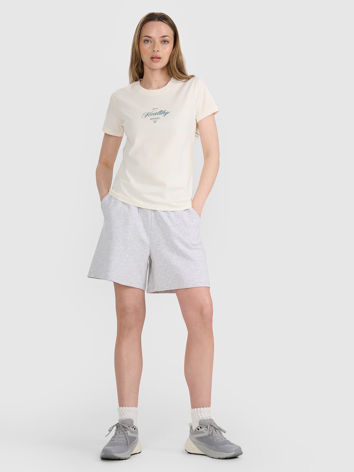 4F Tricou regular cu imprimeu pentru femei - S