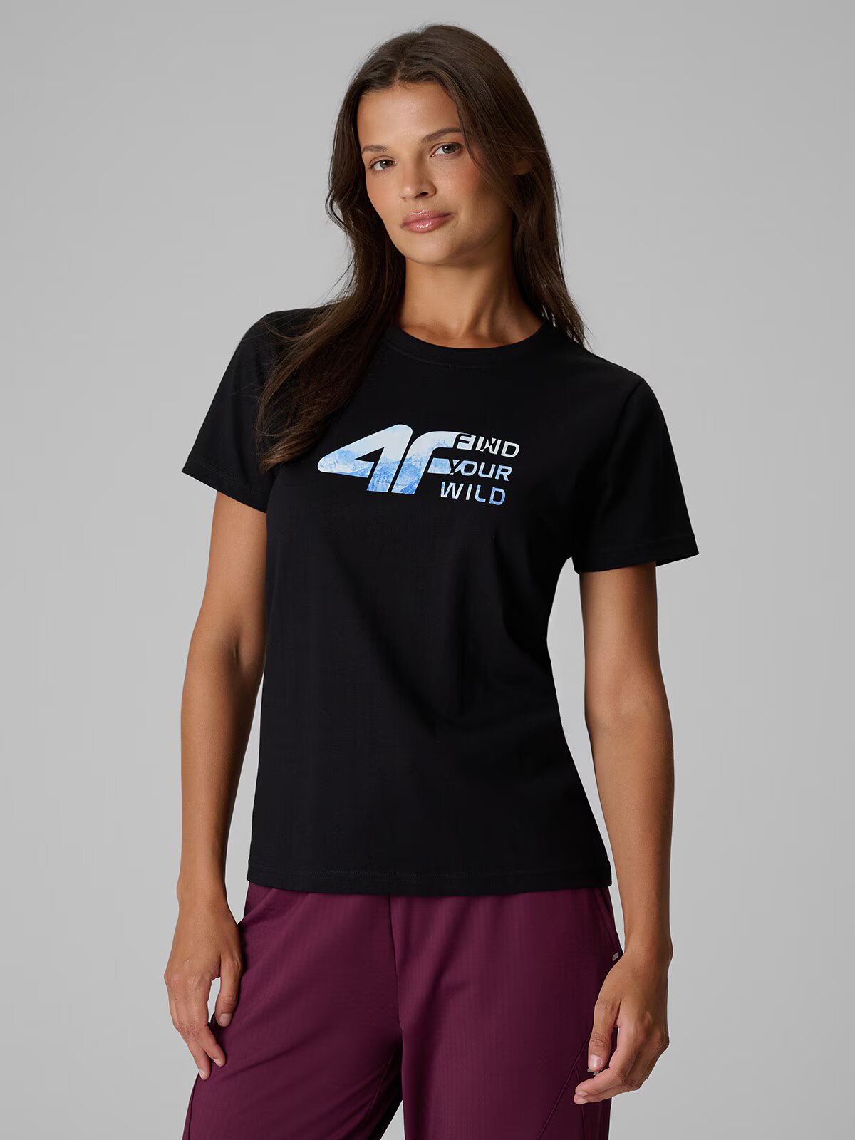 4F Tricou regular cu imprimeu pentru femei - M