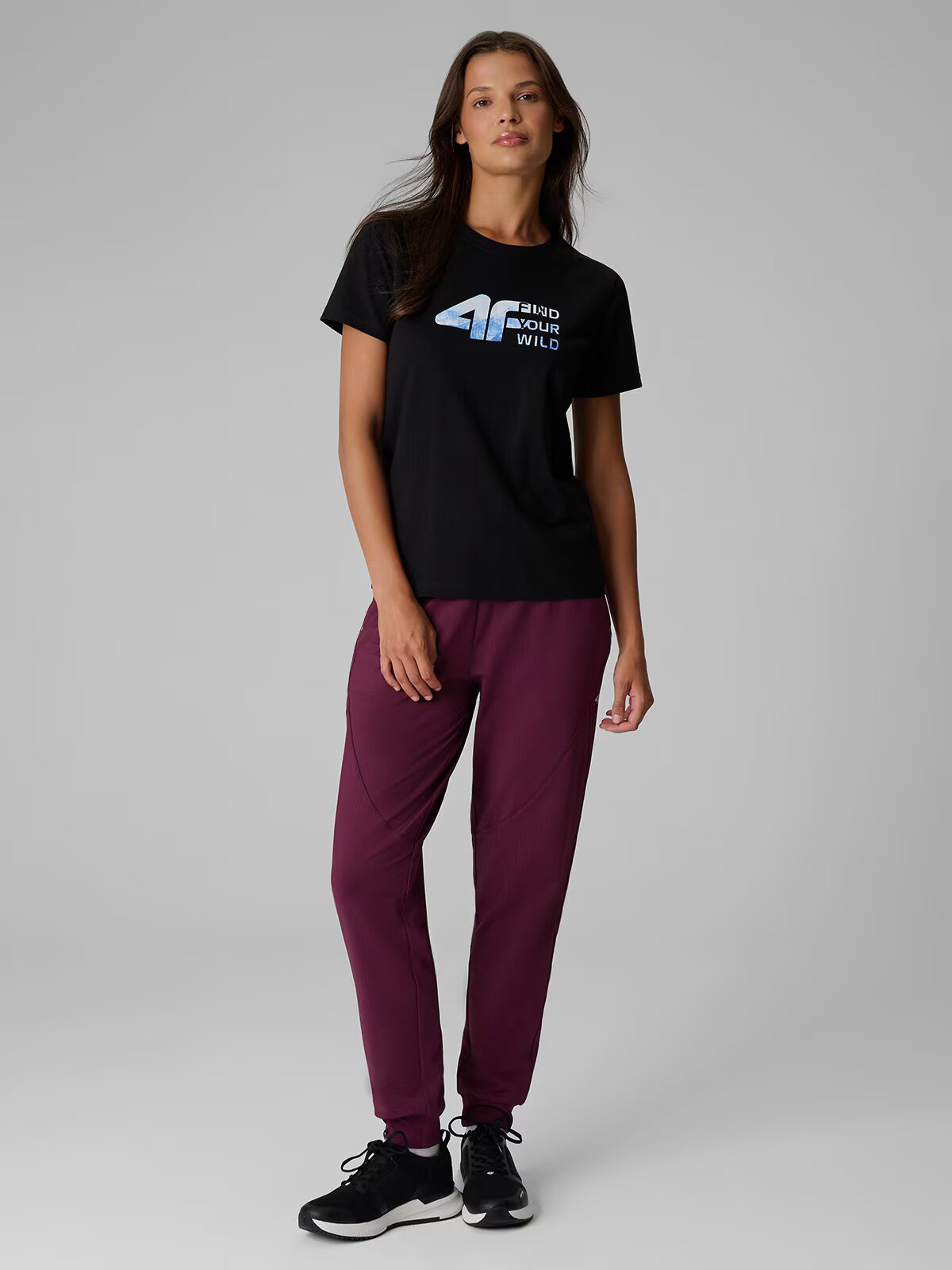 4F Tricou regular cu imprimeu pentru femei - M