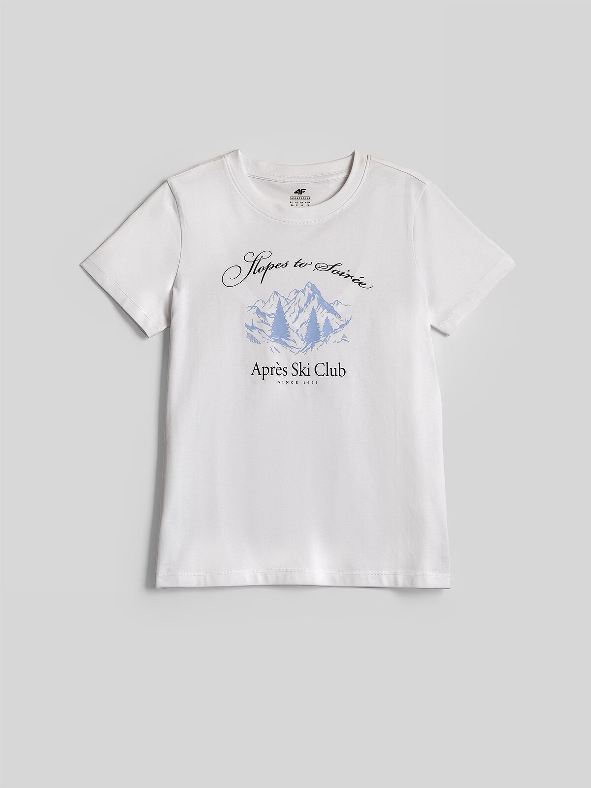 4F Tricou regular cu imprimeu pentru femei - M