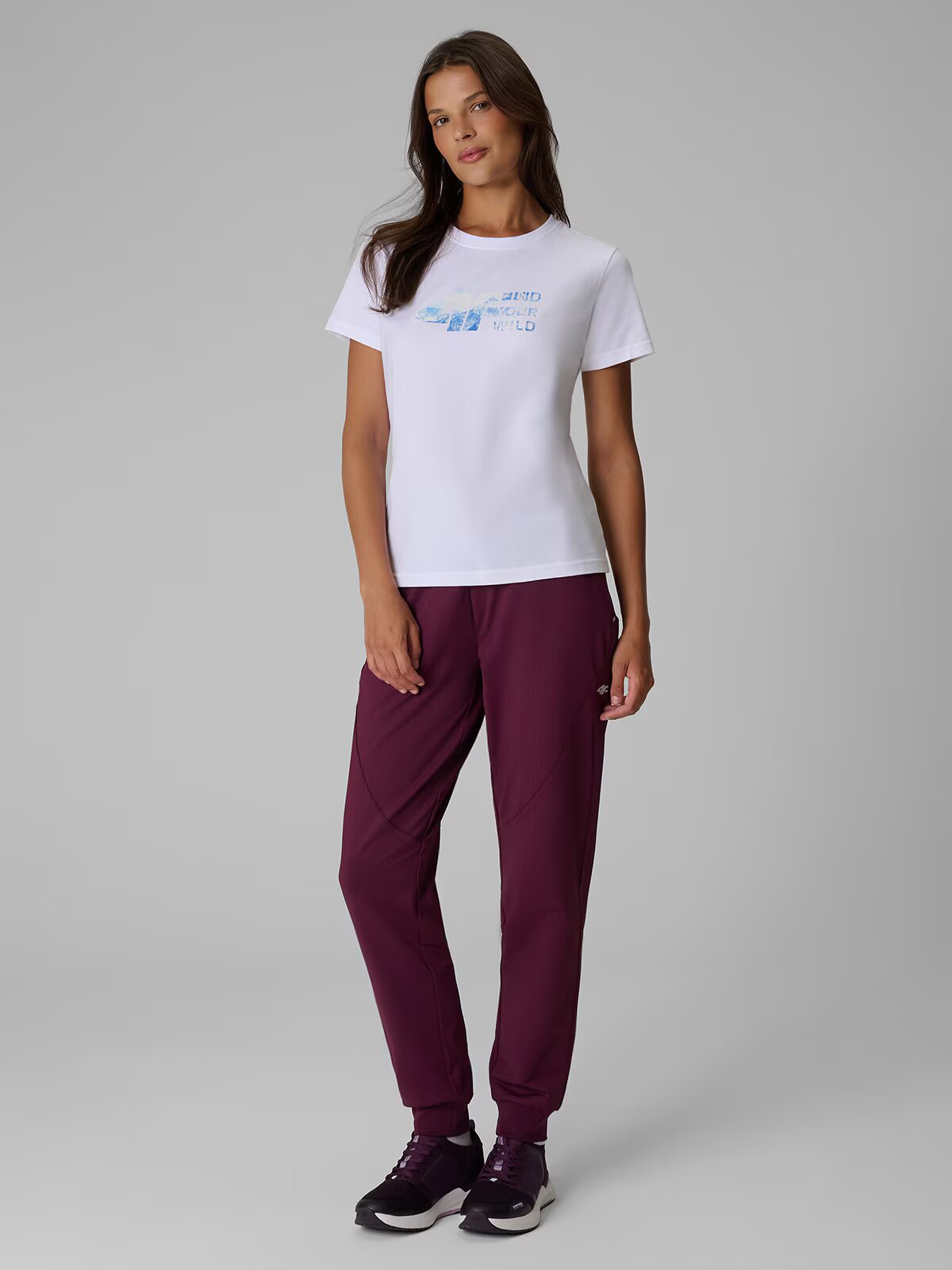 4F Tricou regular cu imprimeu pentru femei - M