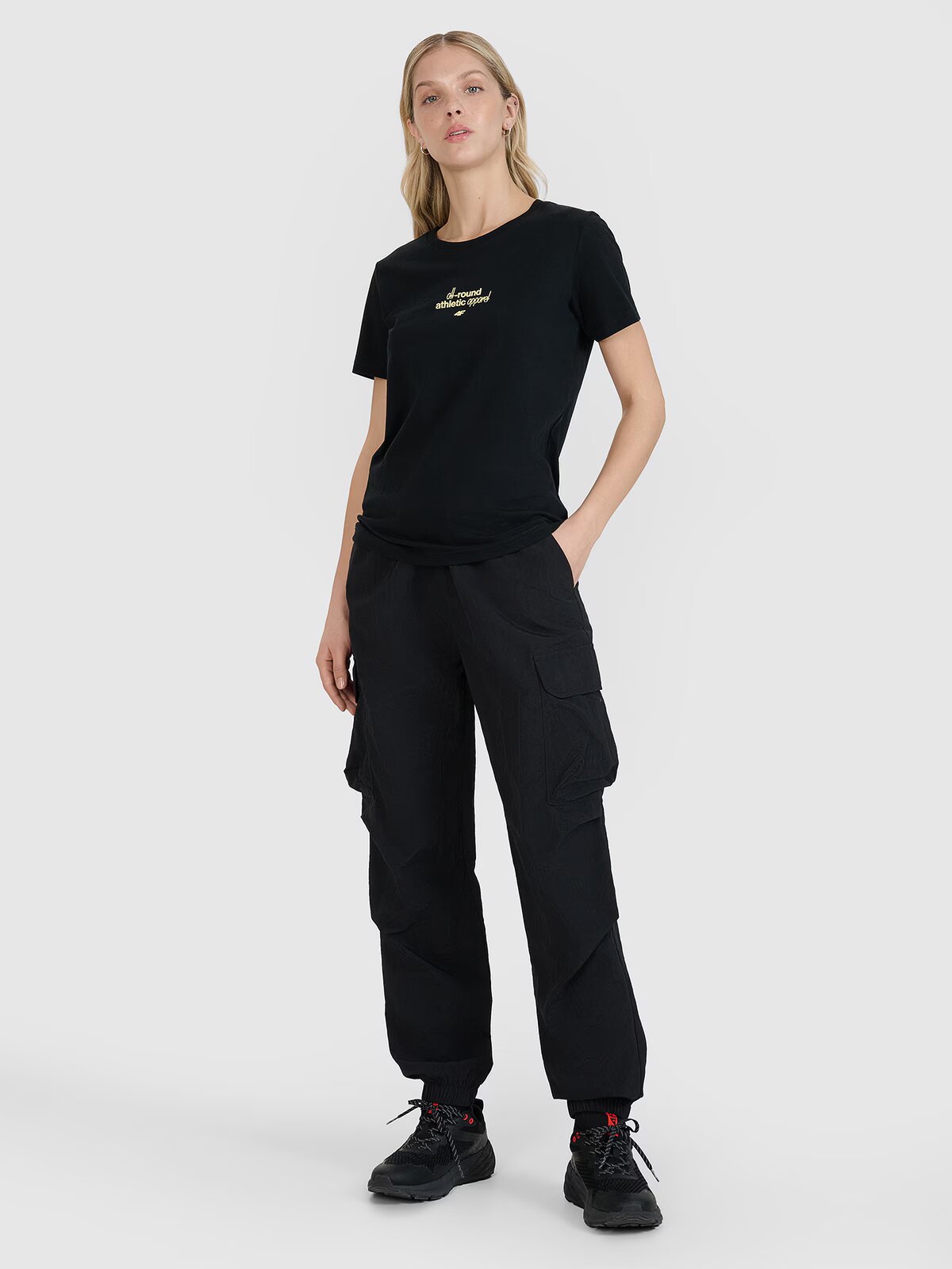 4F Tricou regular cu imprimeu pentru femei - XS