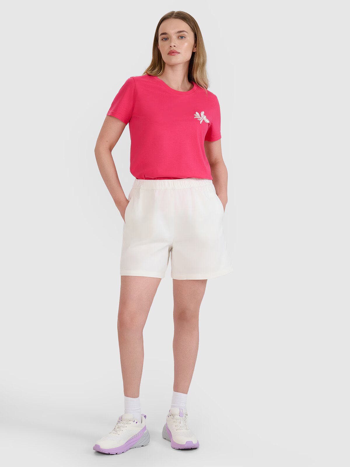 4F Tricou regular cu imprimeu pentru femei - XS