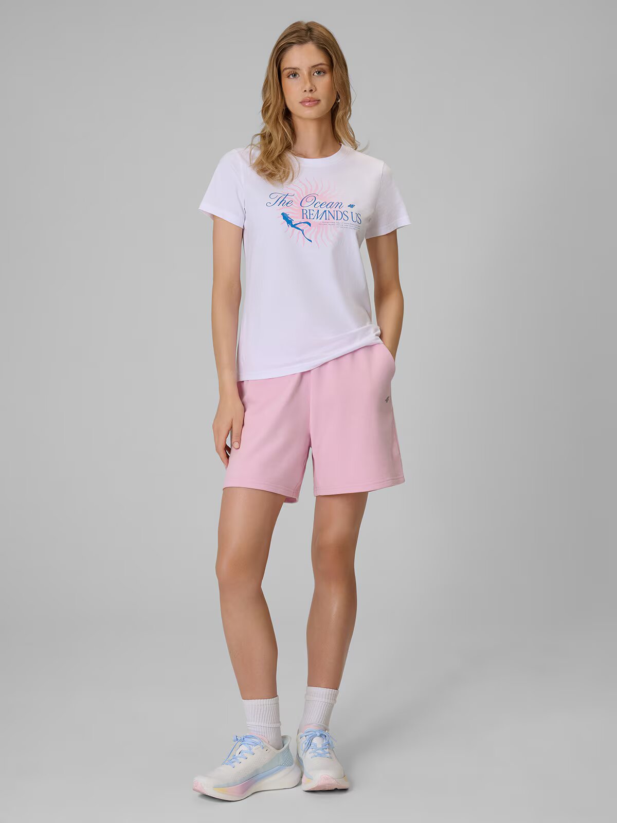 4F Tricou regular cu imprimeu pentru femei - XS