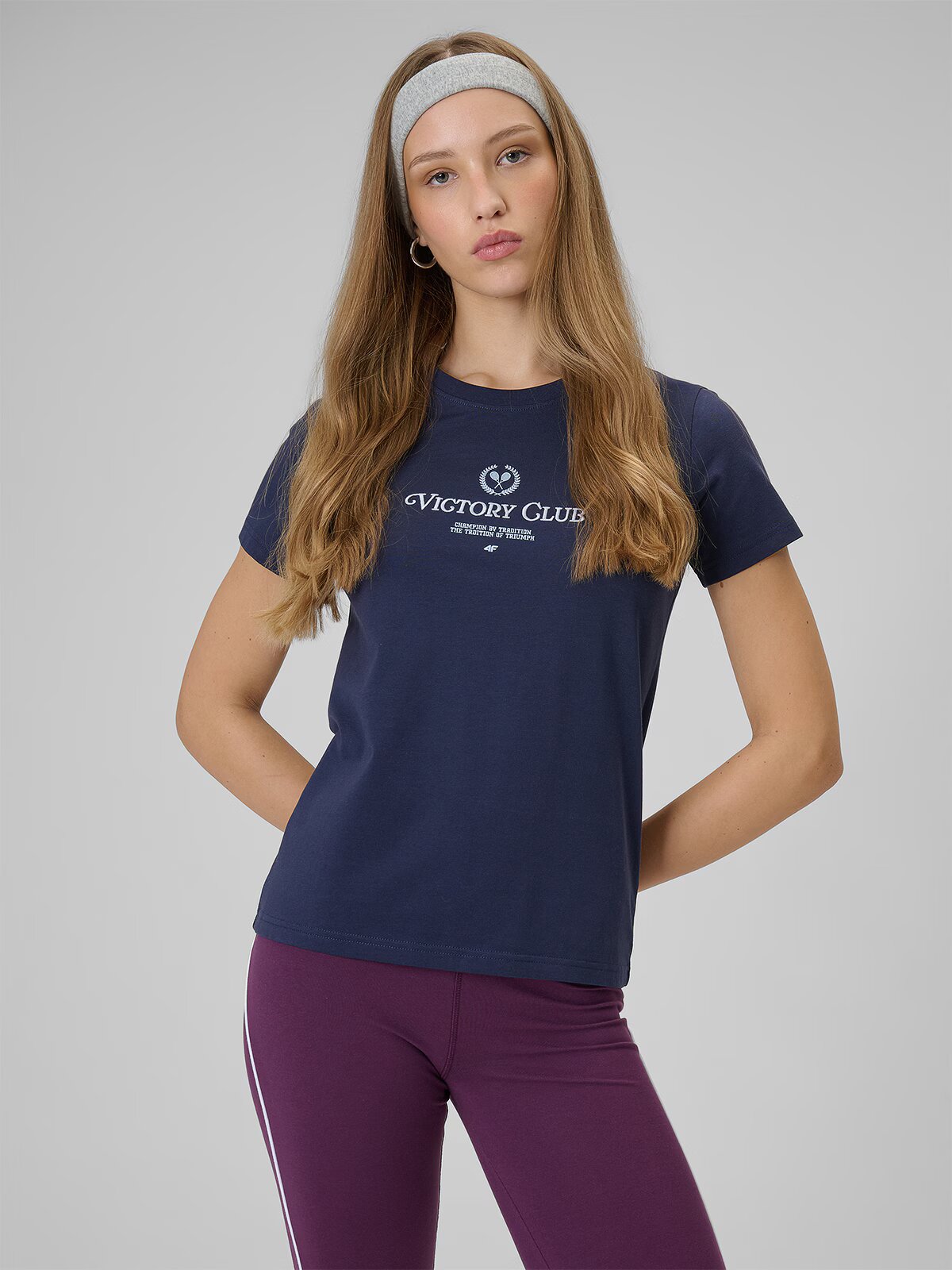 4F Tricou regular cu imprimeu pentru femei - XS