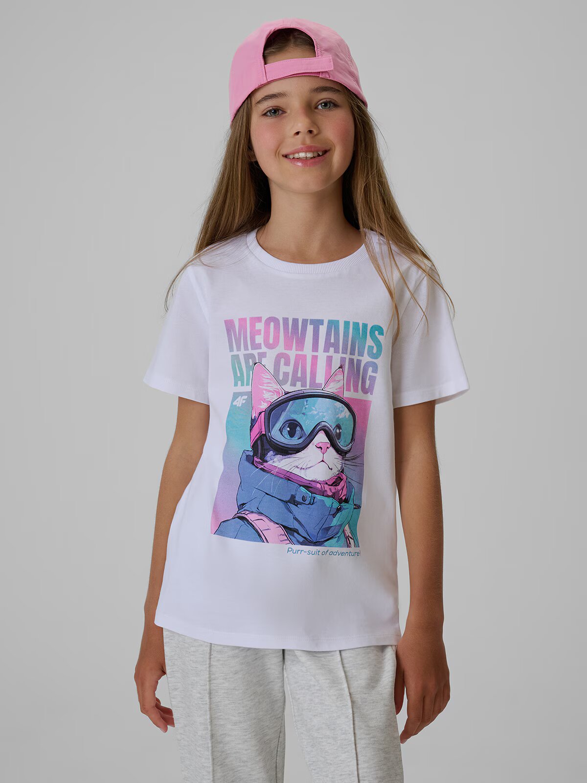 4F Tricou regular cu imprimeu pentru fete - 122