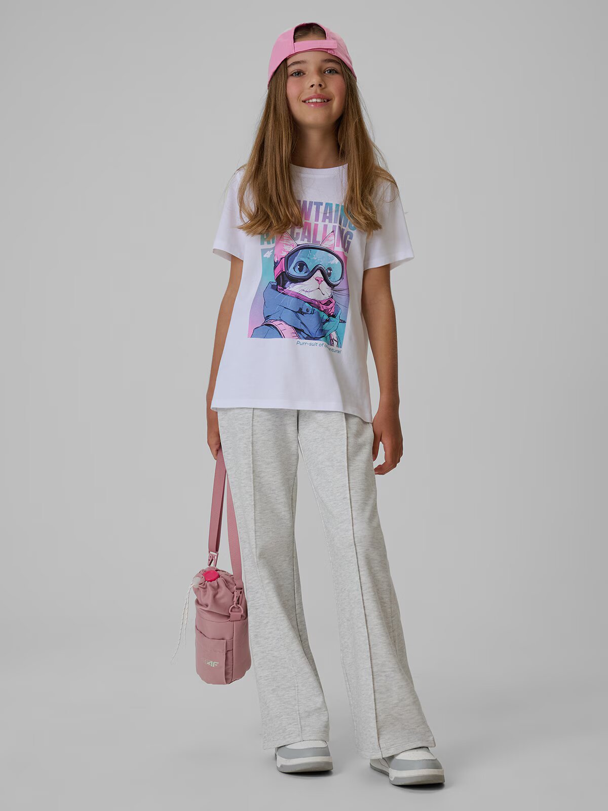 4F Tricou regular cu imprimeu pentru fete - 122