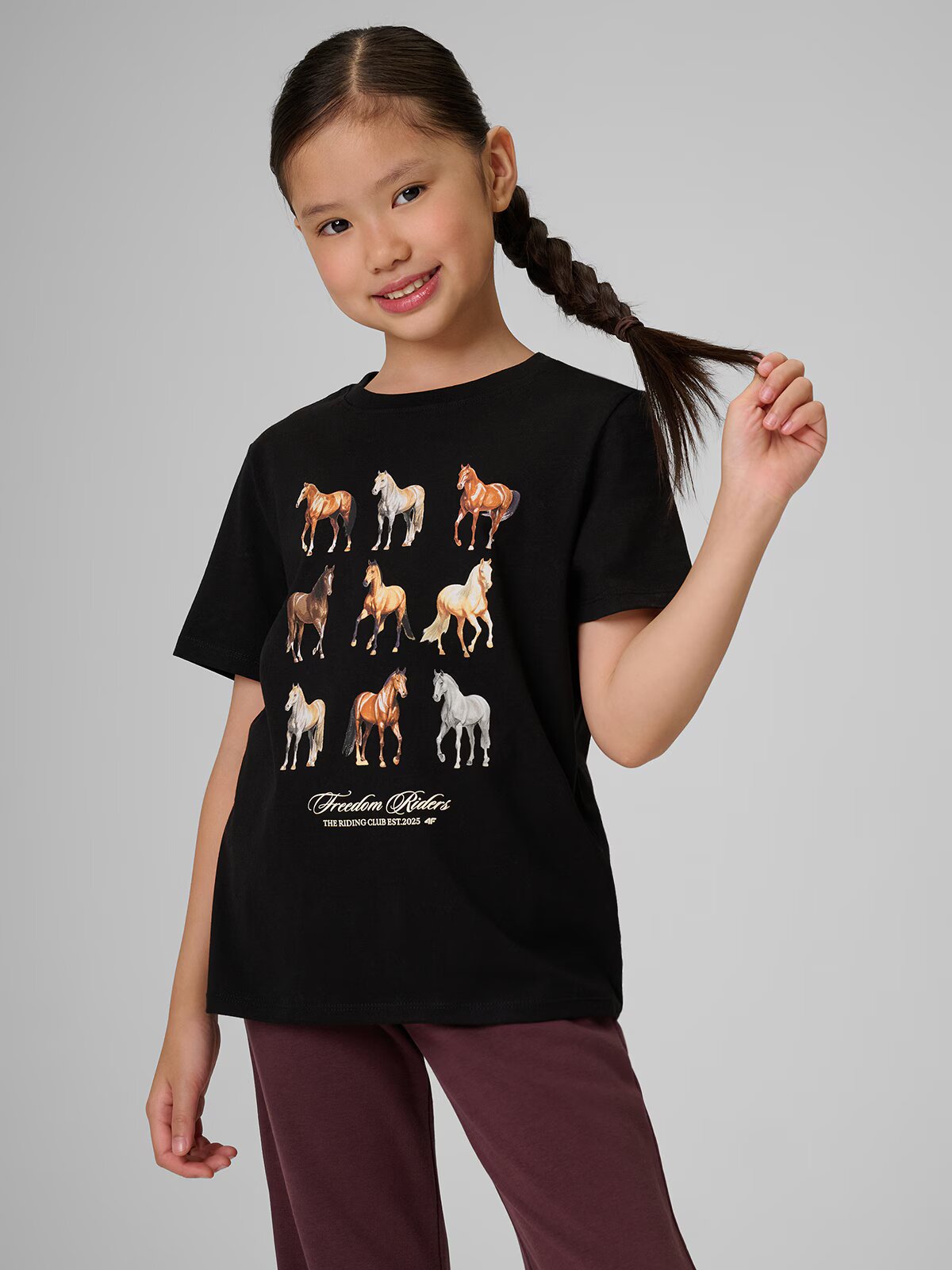 4F Tricou regular cu imprimeu pentru fete - 122