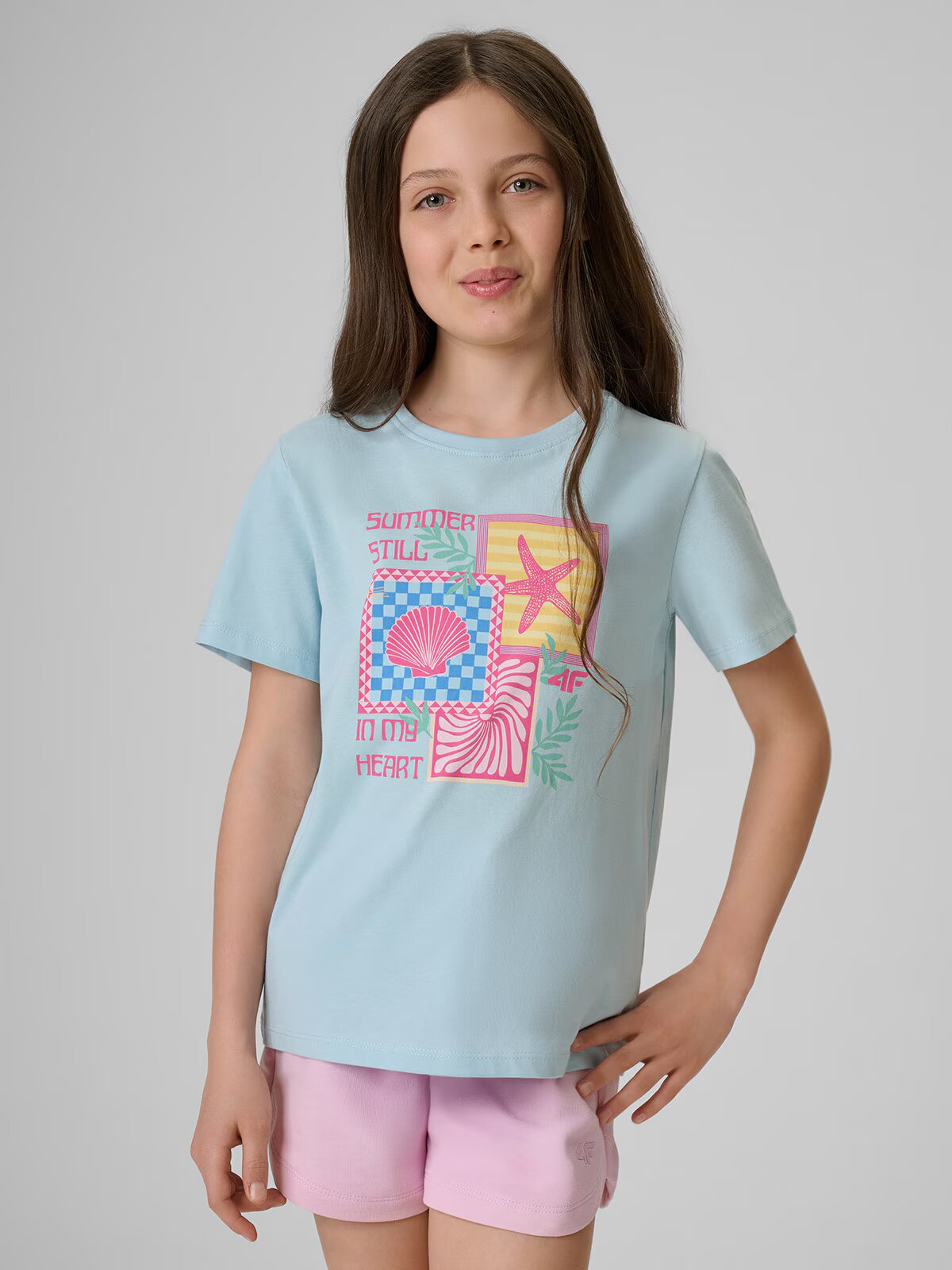 4F Tricou regular cu imprimeu pentru fete - 134