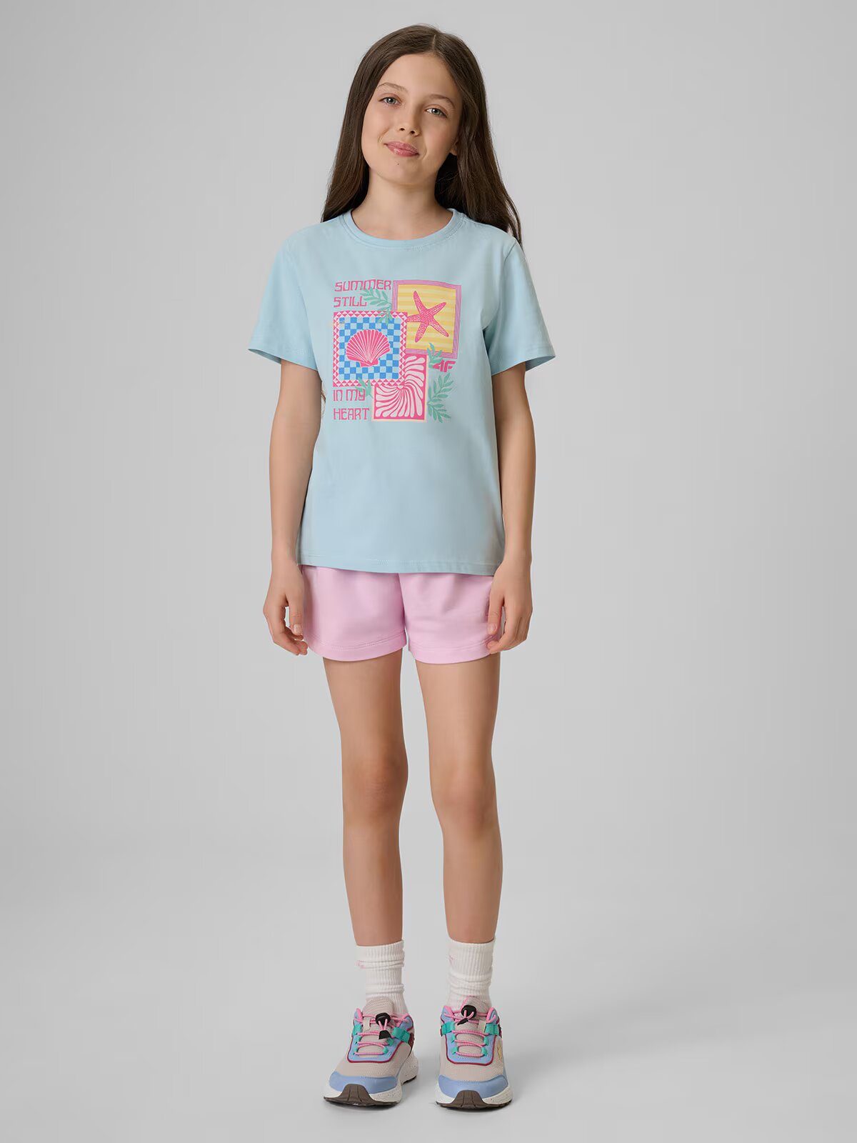 4F Tricou regular cu imprimeu pentru fete - 134