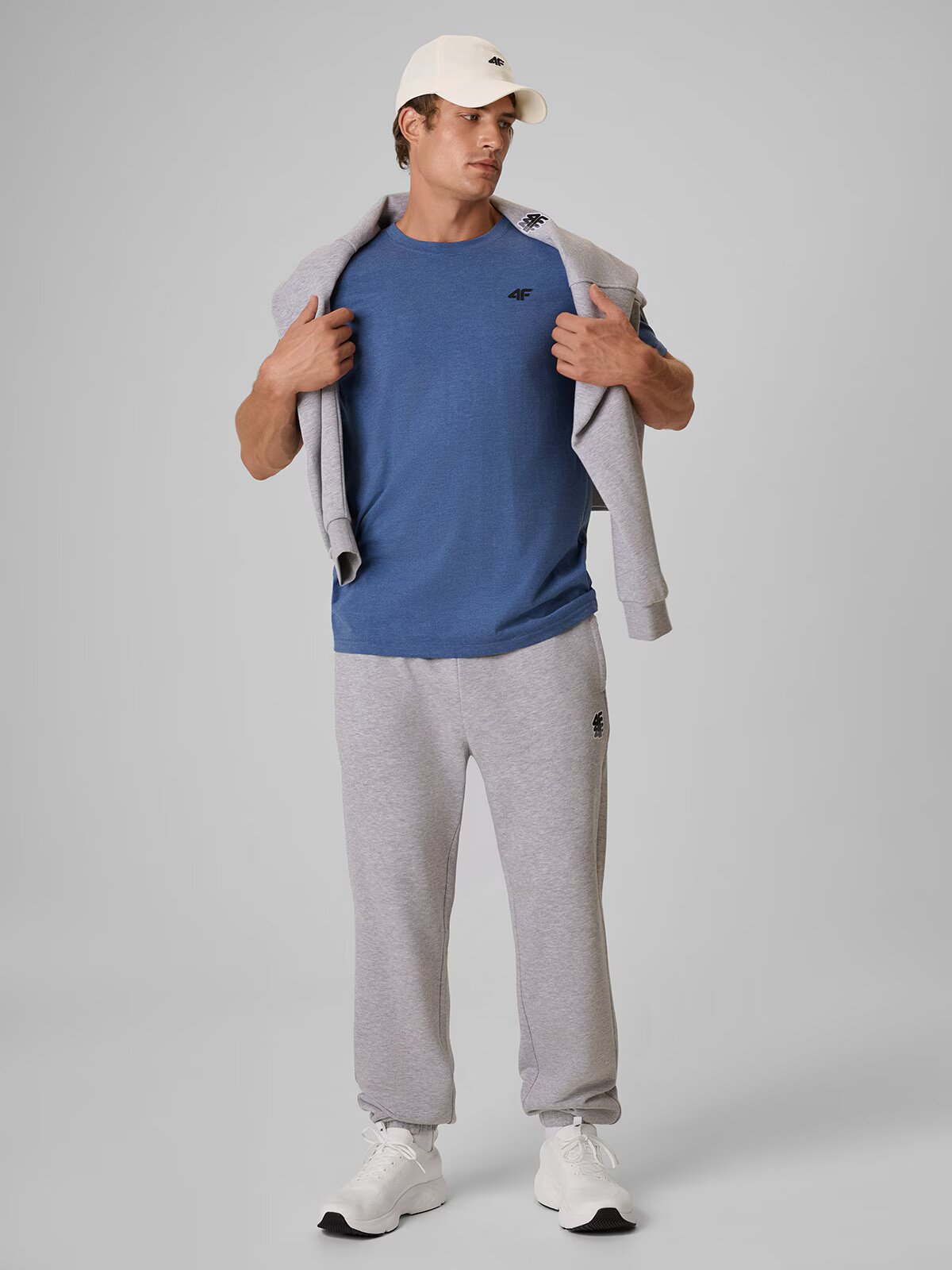 4F Tricou regular simplu pentru bărbați - denim M