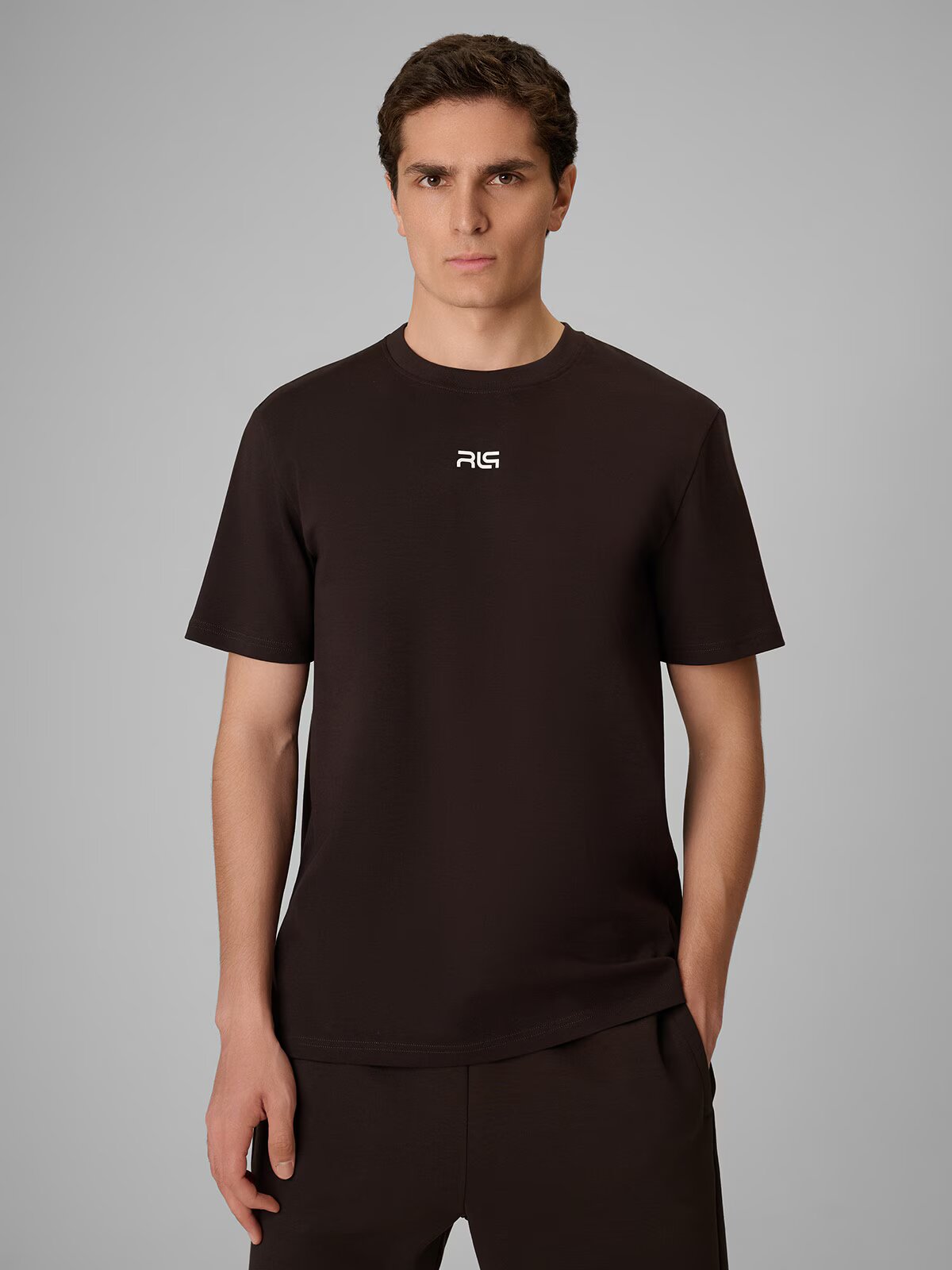 4F Tricou regular simplu pentru bărbați | Robert Lewandowski - maro XL