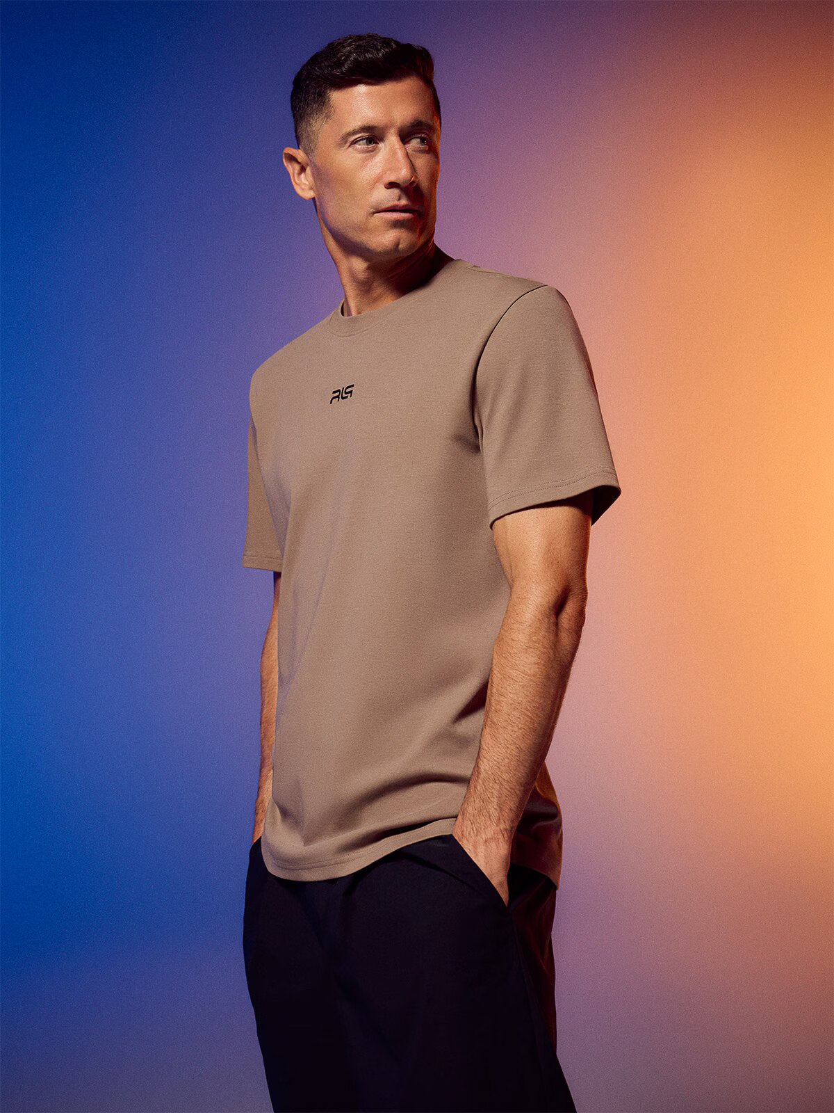 4F Tricou regular simplu pentru bărbați | Robert Lewandowski - XXL