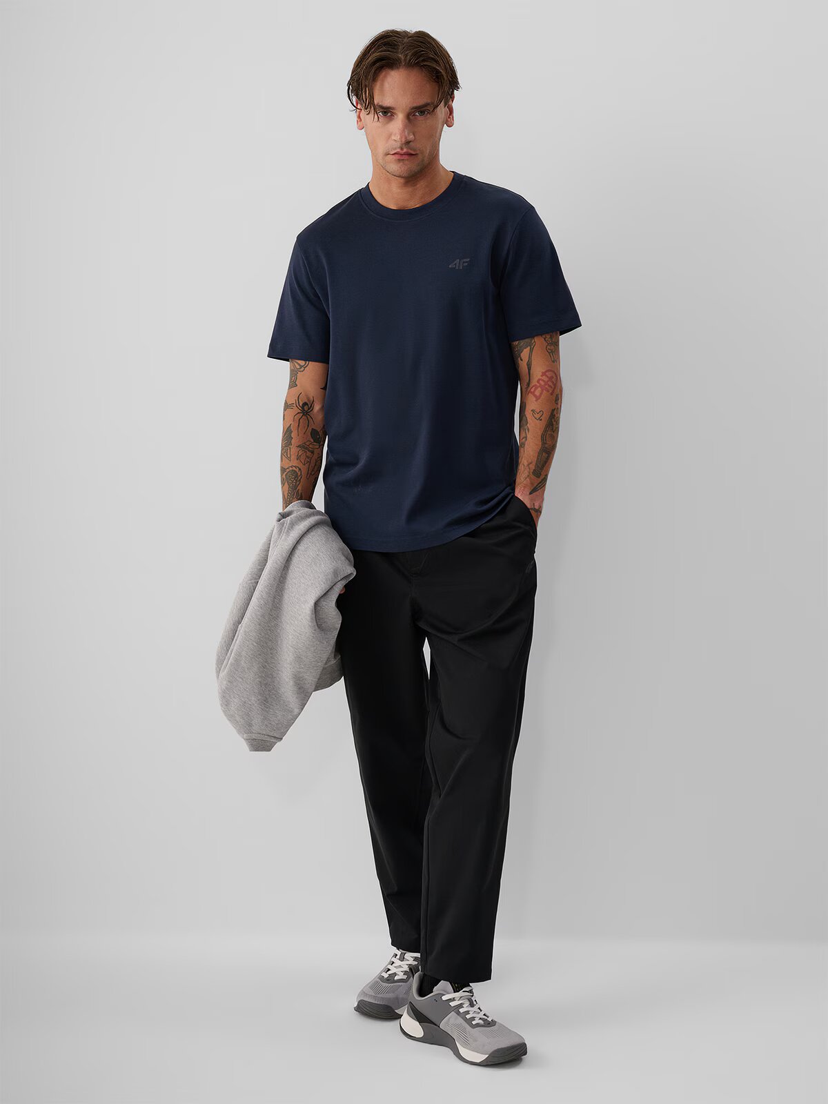 4F Tricou regular simplu pentru bărbați - L
