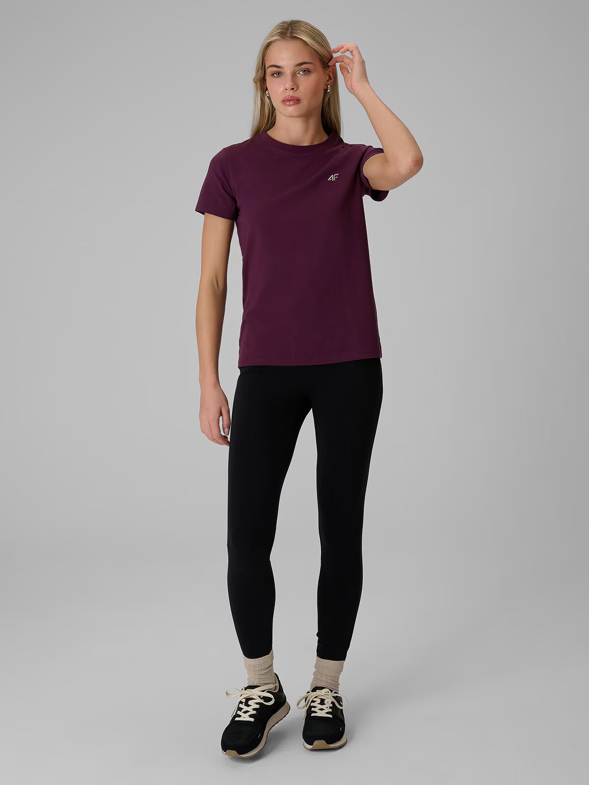 4F Tricou regular simplu pentru femei - XS