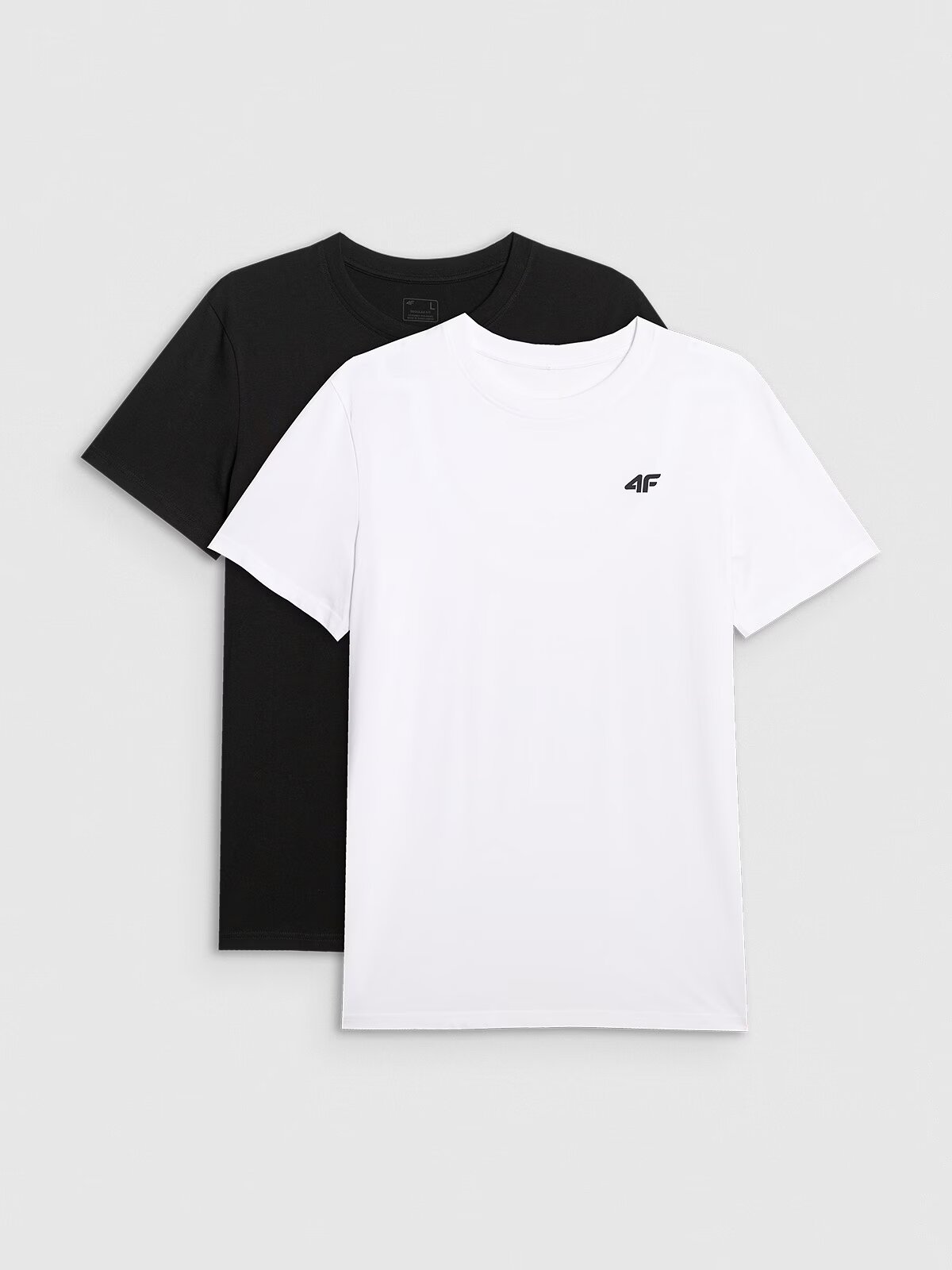 4F Tricou regular unicolor pentru bărbați (2-pack) - alb+negru XXL
