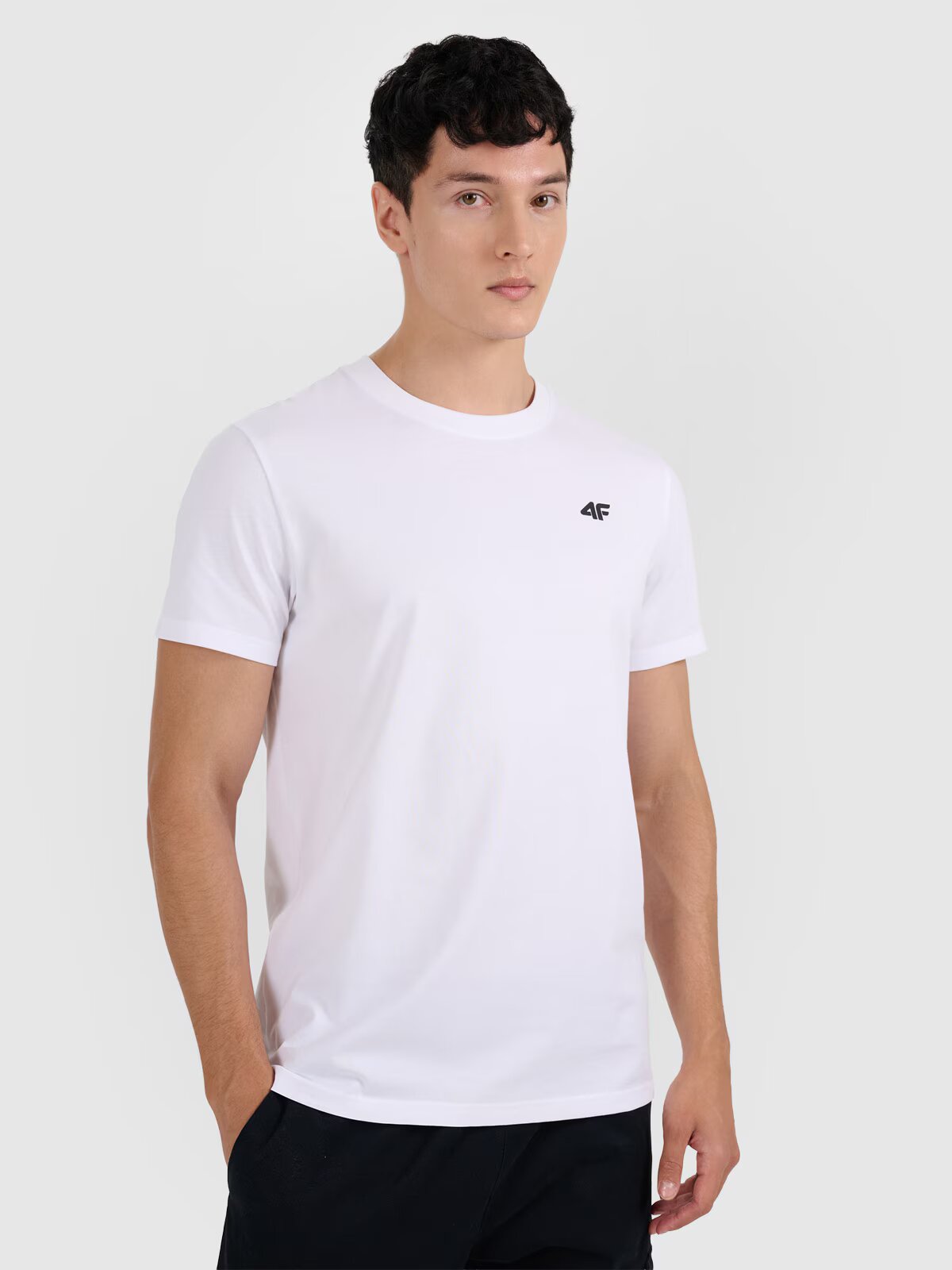 4F Tricou regular unicolor pentru bărbați (2-pack) - alb+negru XXL