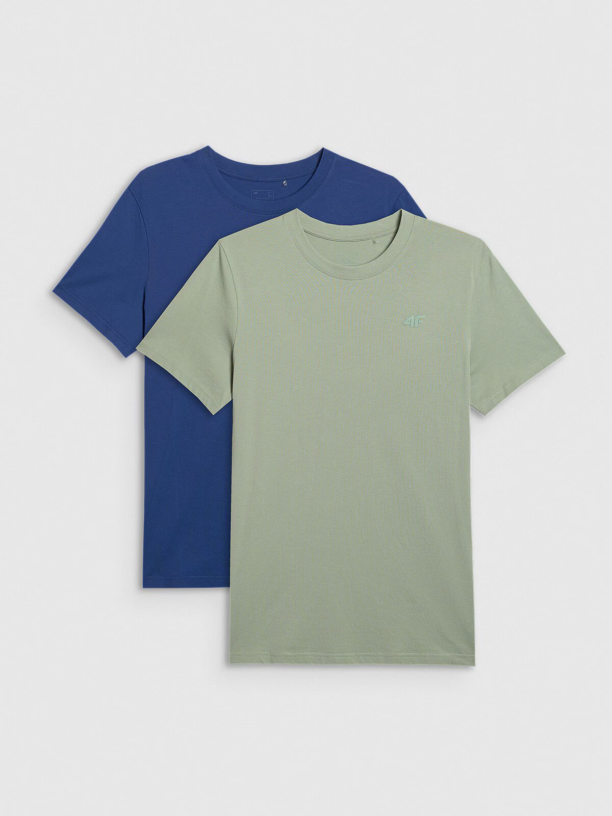 4F Tricou regular unicolor pentru bărbați (2-pack) - bleumarin+khaki XL