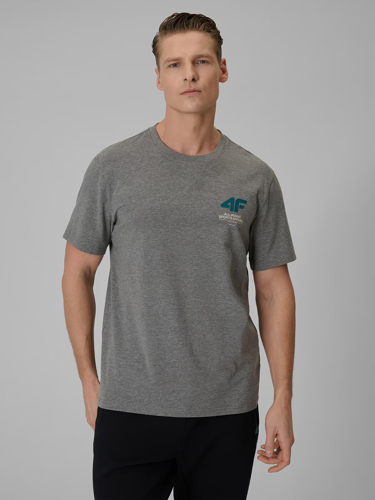 4F Tricou regular unicolor pentru bărbați - S