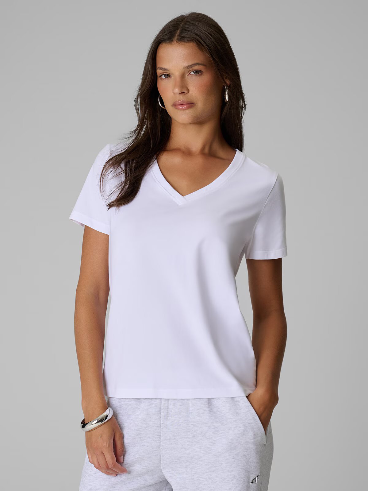 4F Tricou regular unicolor pentru femei - XL