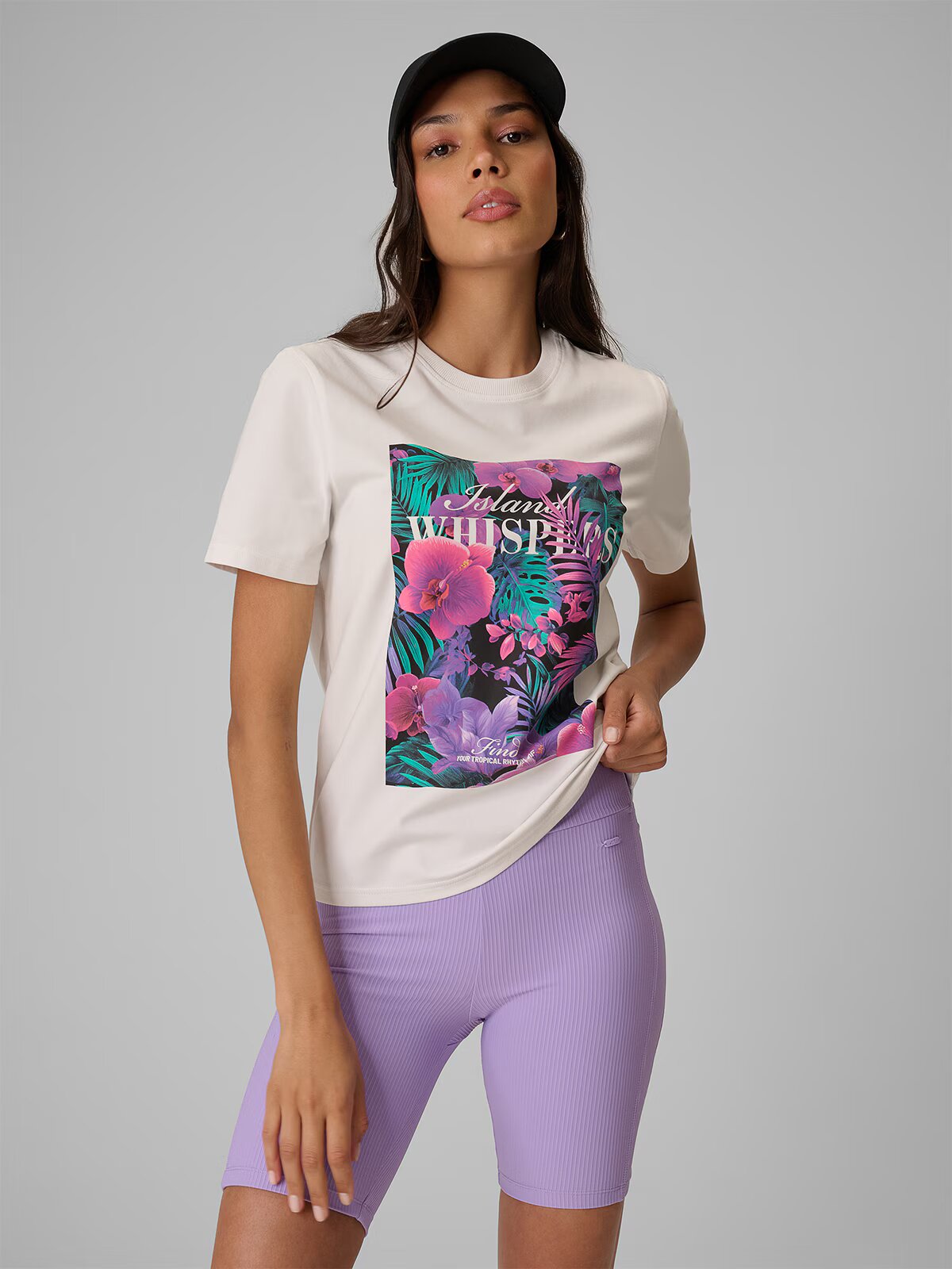 4F Tricou relaxed cu imprimeu damă - XS