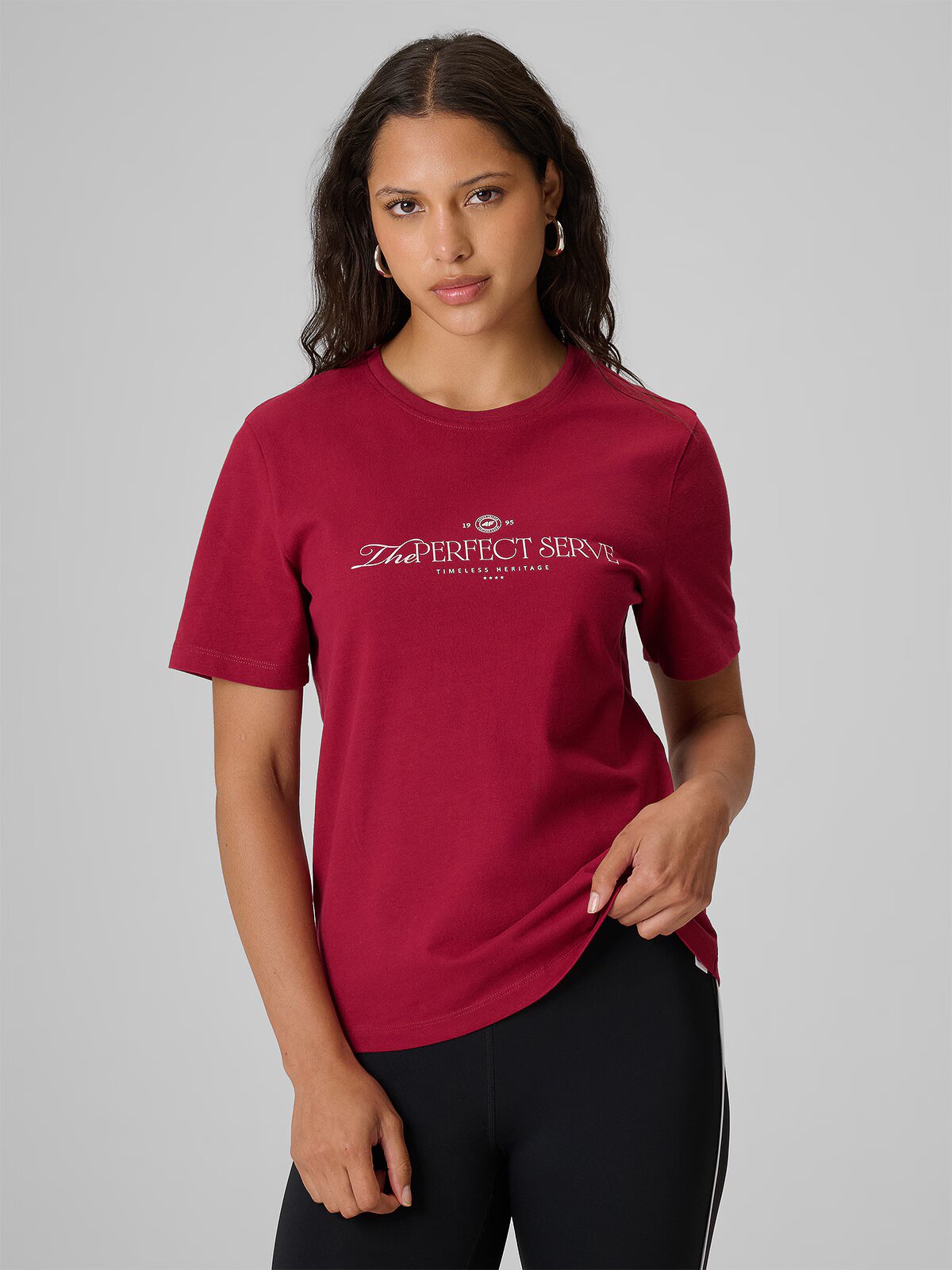 4F Tricou relaxed cu imprimeu femei - burgundy L