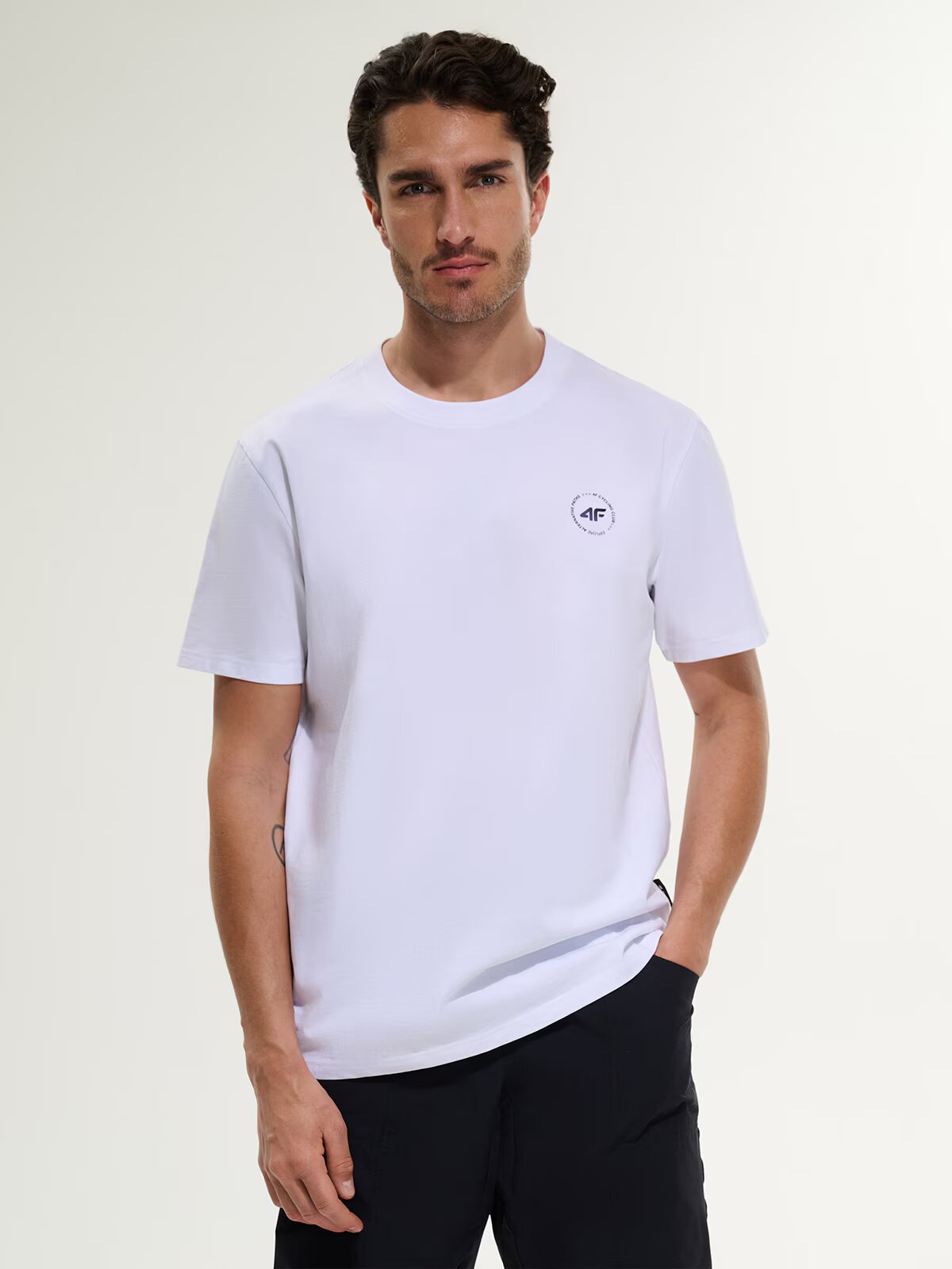 4F Tricou relaxed cu imprimeu pentru bărbați - L