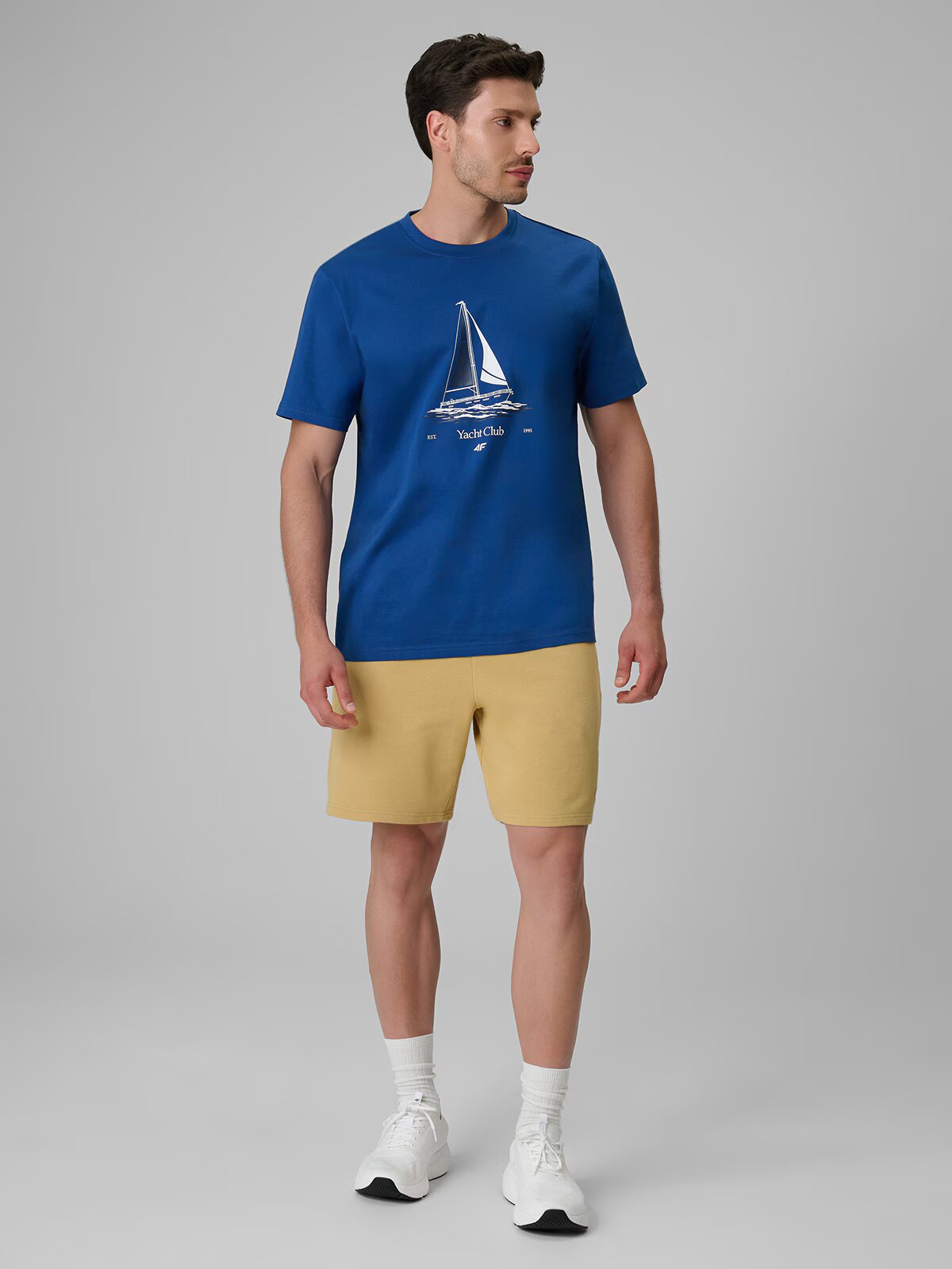4F Tricou relaxed cu imprimeu pentru bărbați - S