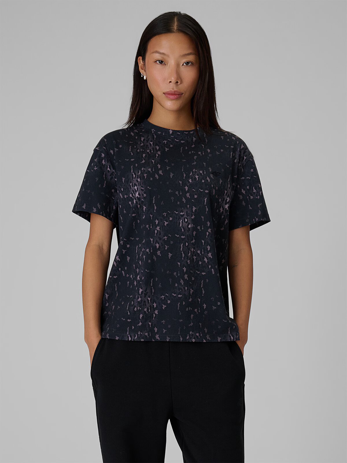4F Tricou relaxed cu imprimeu pentru femei - XL