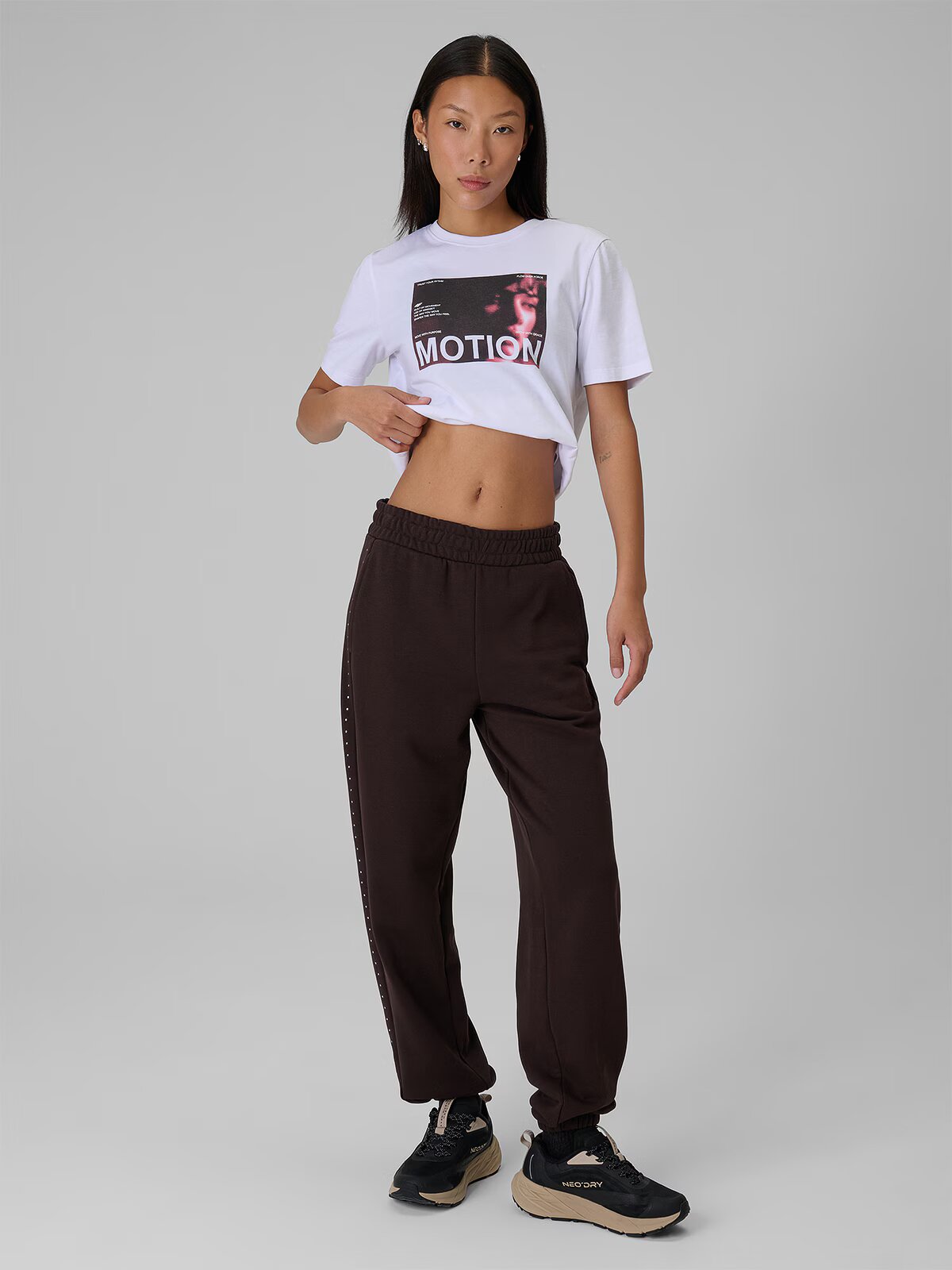 4F Tricou relaxed cu imprimeu pentru femei - M