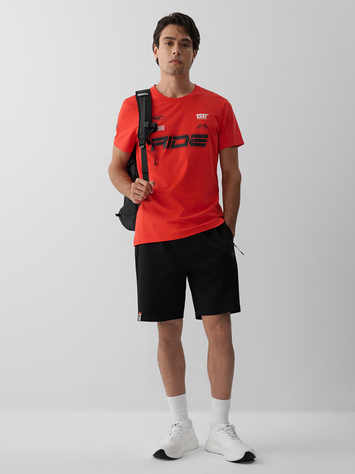 4F Tricou slim cu imprimeu pentru bărbați - roșu L
