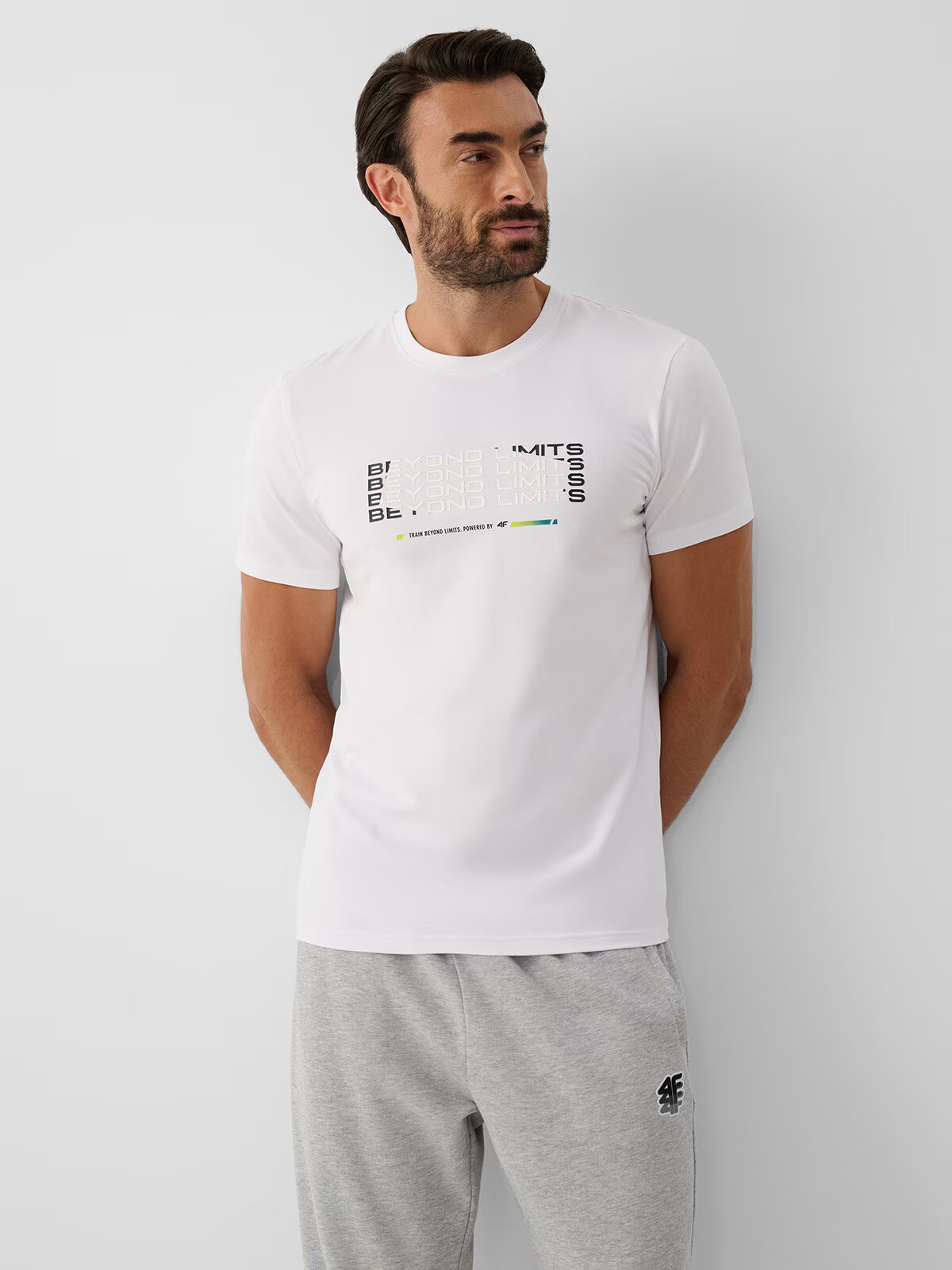 4F Tricou slim cu imprimeu pentru bărbați - M