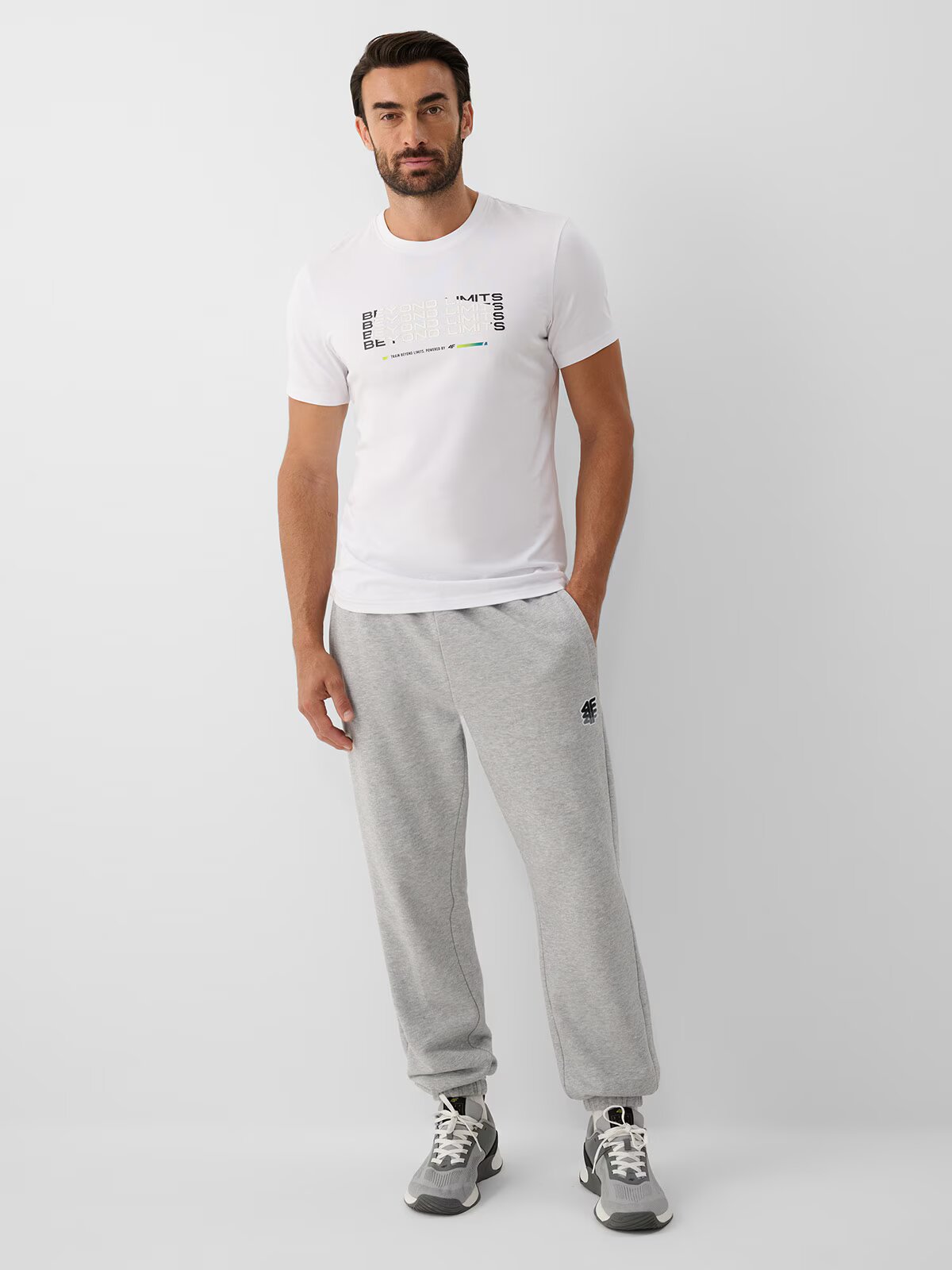 4F Tricou slim cu imprimeu pentru bărbați - M
