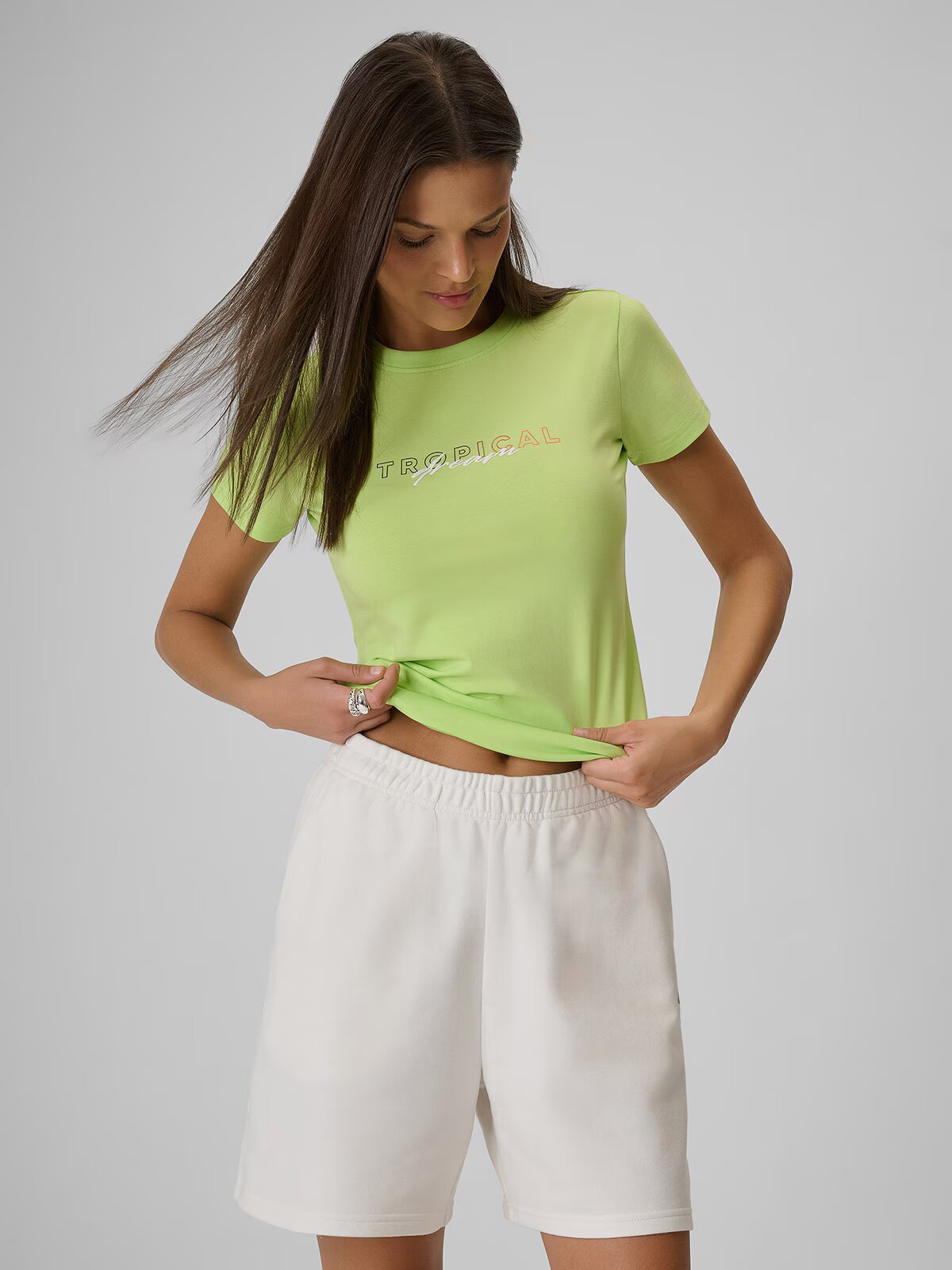 4F Tricou slim cu imprimeu pentru femei - XL
