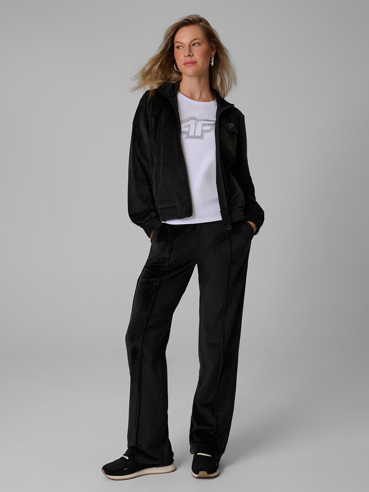 4F Tricou slim cu imprimeu pentru femei - M