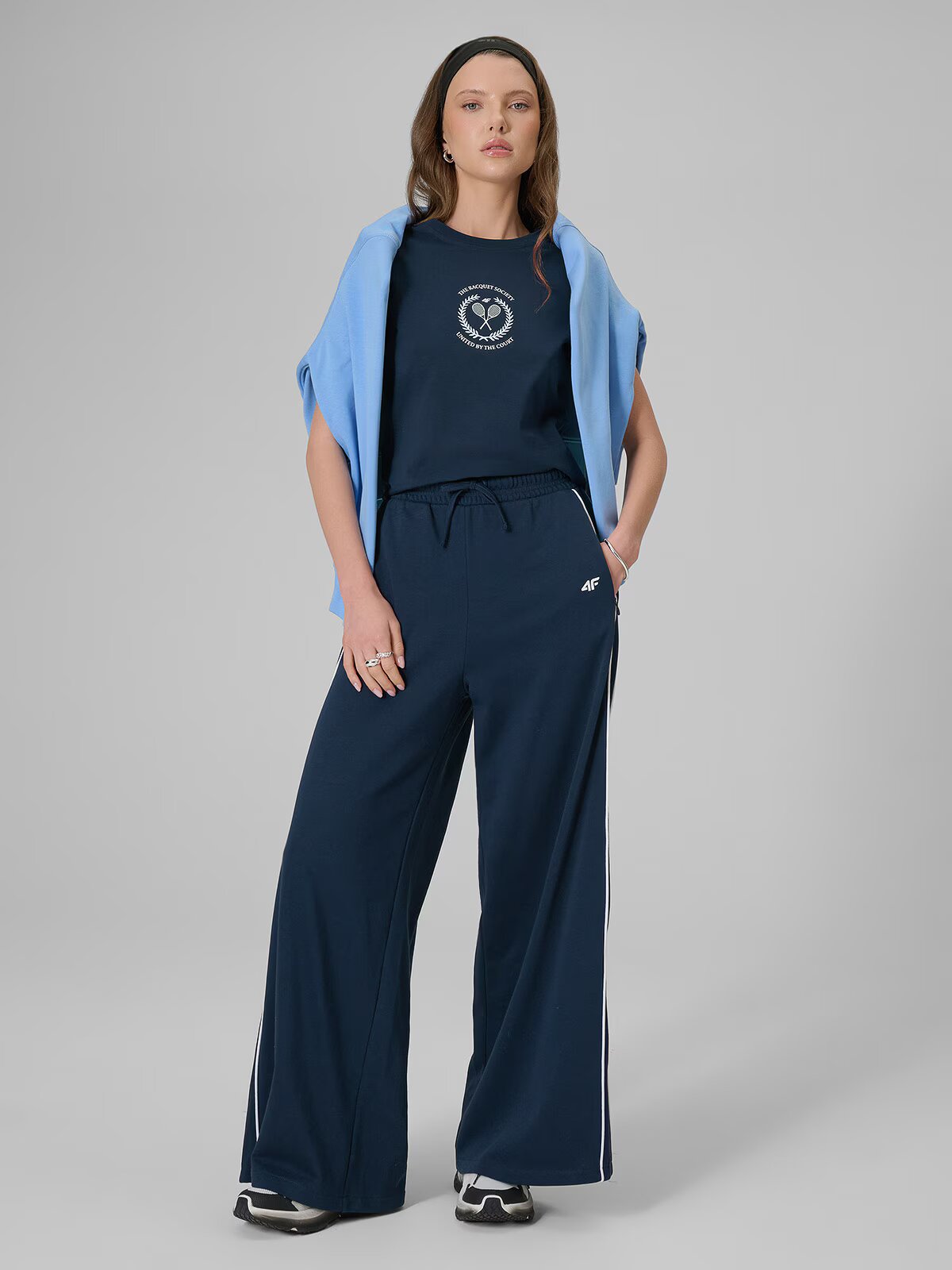 4F Tricou slim cu imprimeu pentru femei - XS