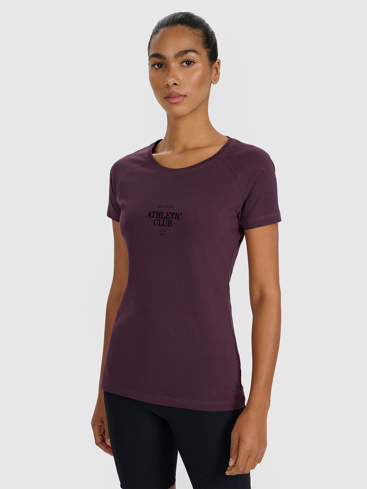 4F Tricou slim cu imprimeu pentru femei - XS