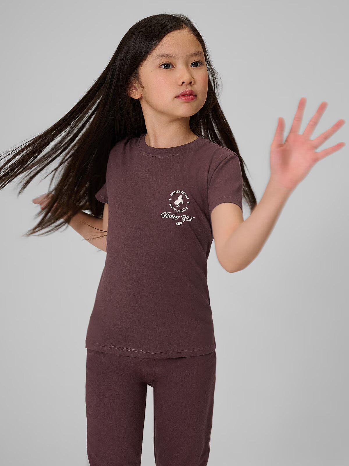 4F Tricou slim cu imprimeu pentru fete - 146