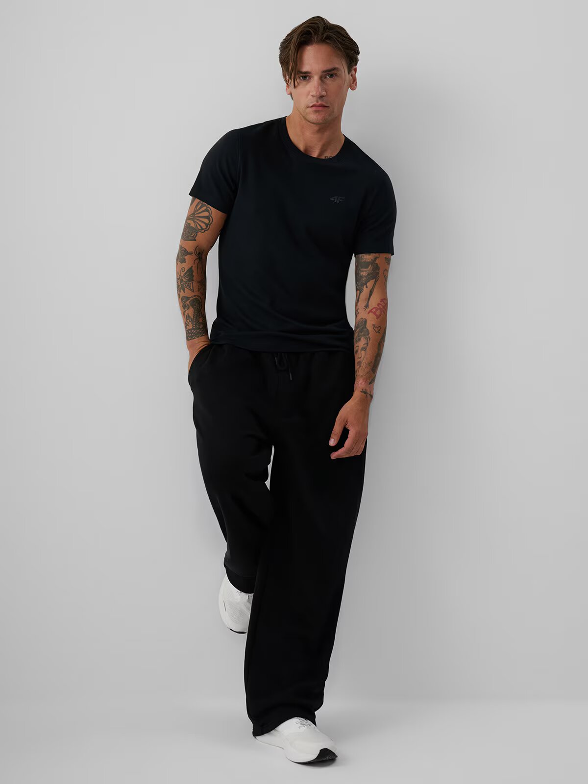 4F Tricou slim simplu pentru bărbați - S