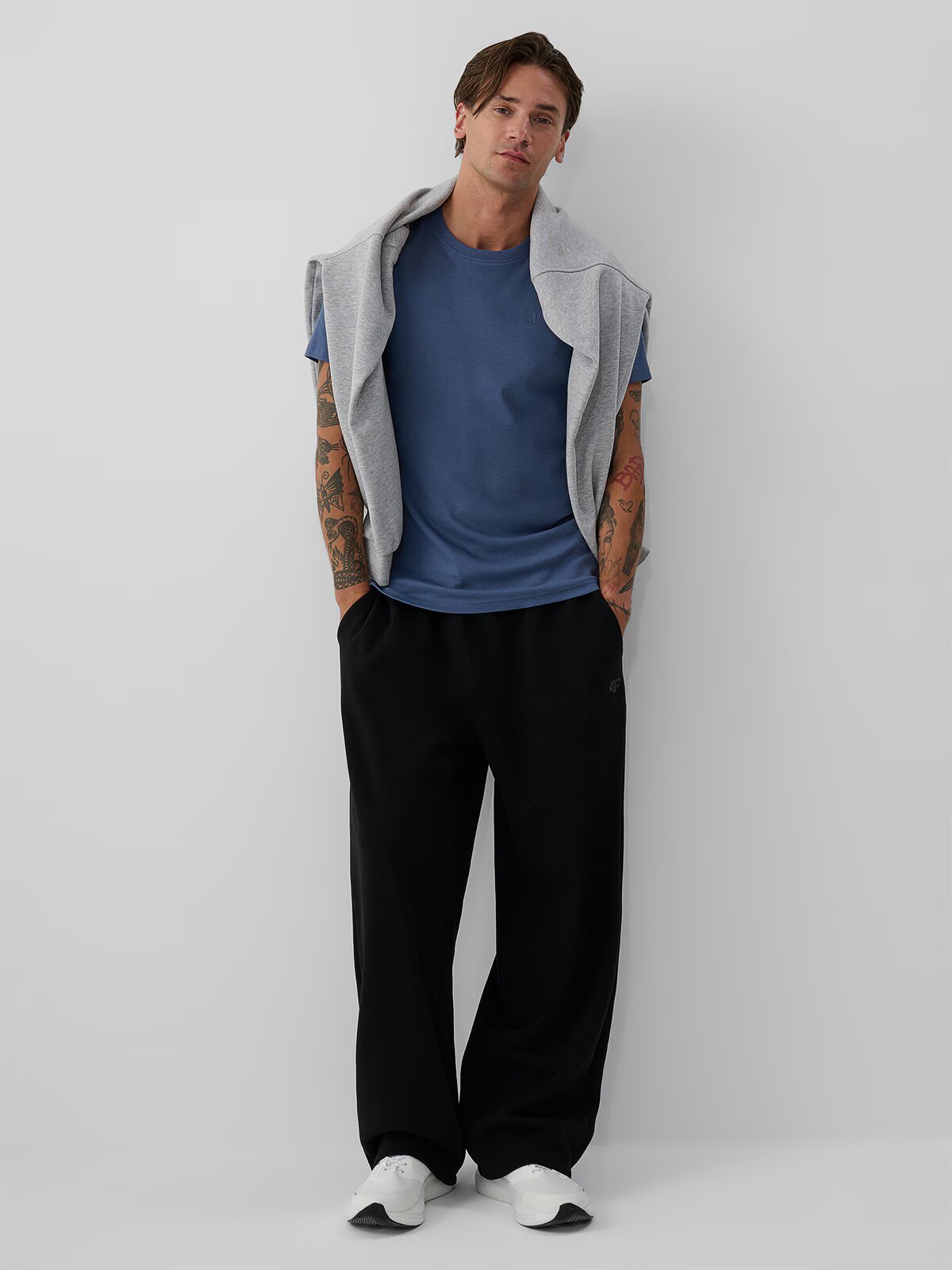 4F Tricou slim simplu pentru bărbați - S
