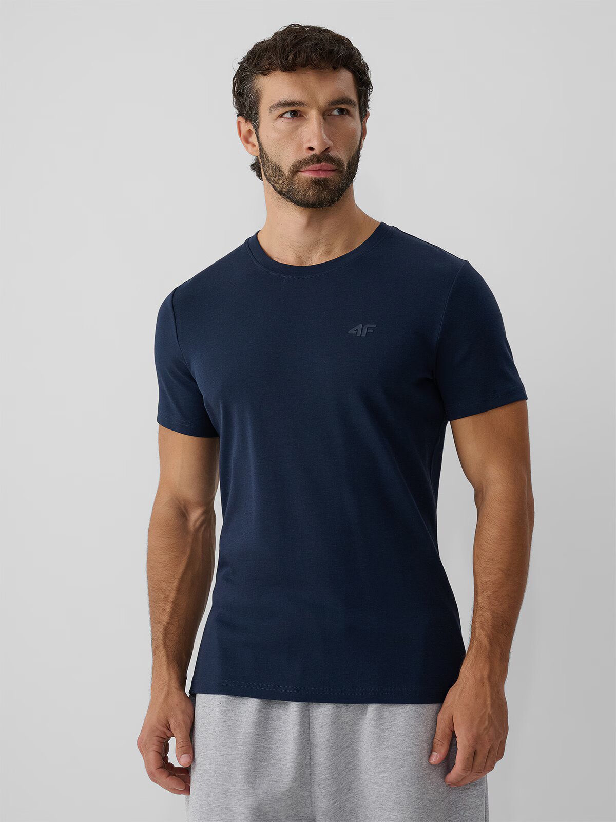 4F Tricou slim simplu pentru bărbați - S