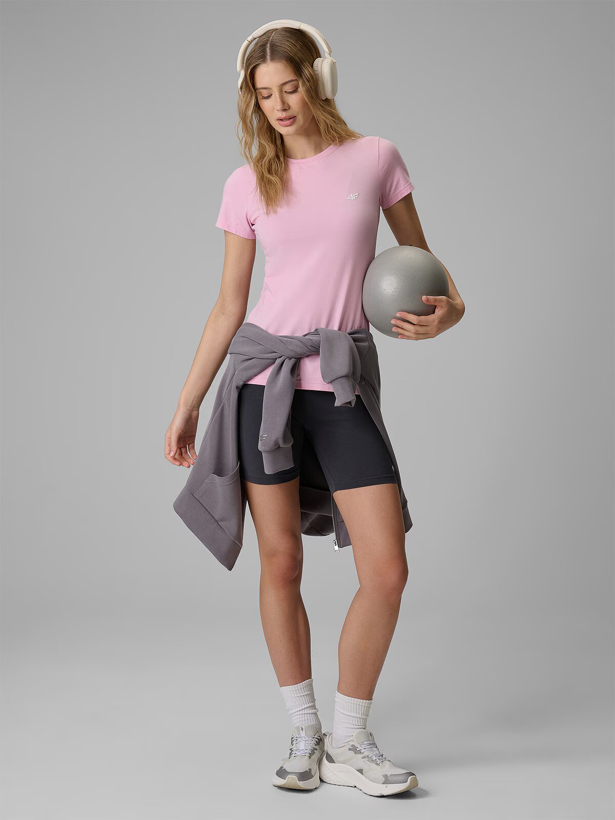 4F Tricou slim simplu pentru femei - M