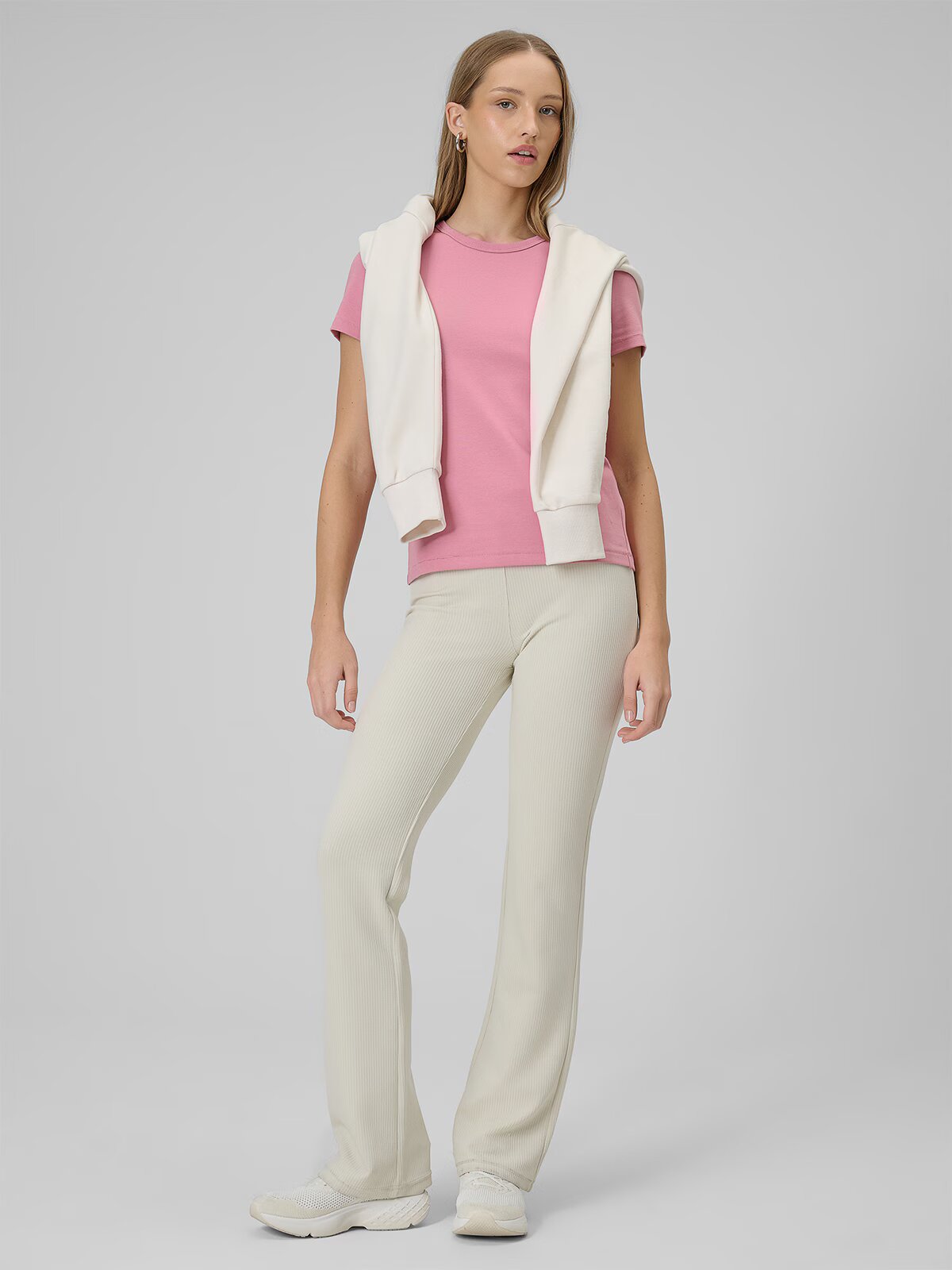 4F Tricou slim unicolor pentru femei - XL