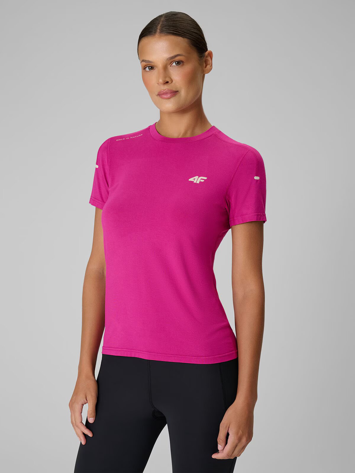 4F Tricou trekking din fibră de bambus pentru femei - S